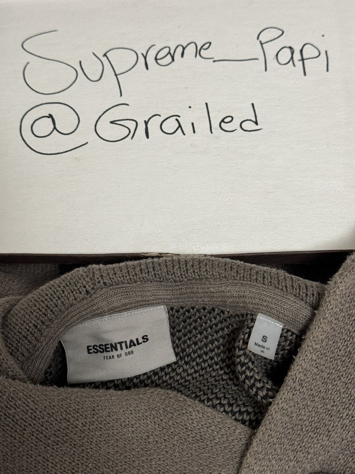Fear of God 🔥Fear of God Essentials Knit Pullover Hoodie Taupe SZ Small Size US S / EU 44-46 / 1 - 12 Thumbnail