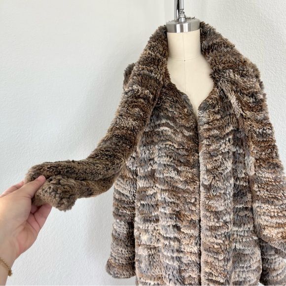 Vintage Cassin New York Rabbit Ribbon Fur Coat Scarf Wrap Midi Pocke Size L / US 10 / IT 46 - 4 Thumbnail