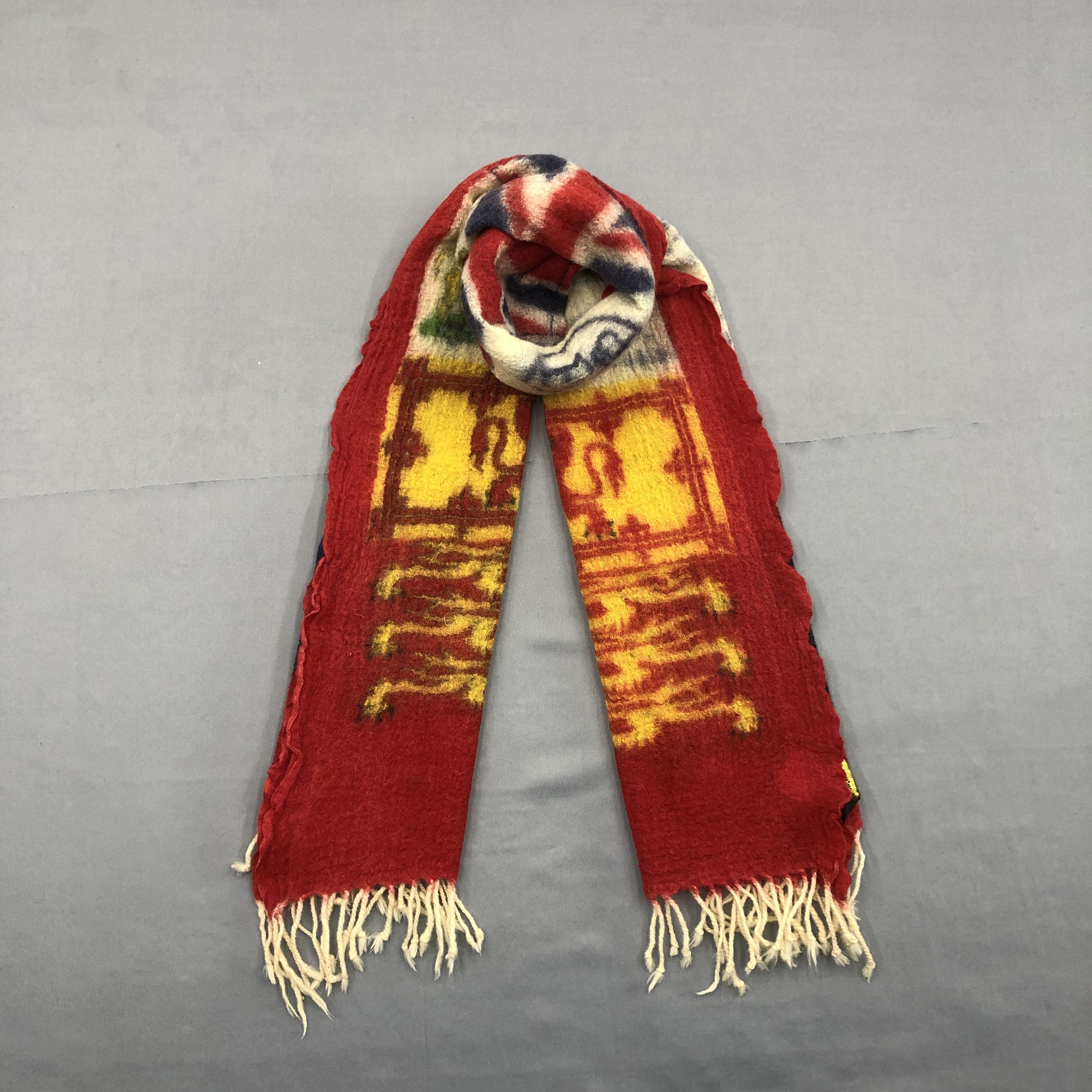 Designer × Vintage Vintage Glen Prince Scarf British Flag Motif Wool Scarves. Size ONE SIZE - 1 Thumbnail