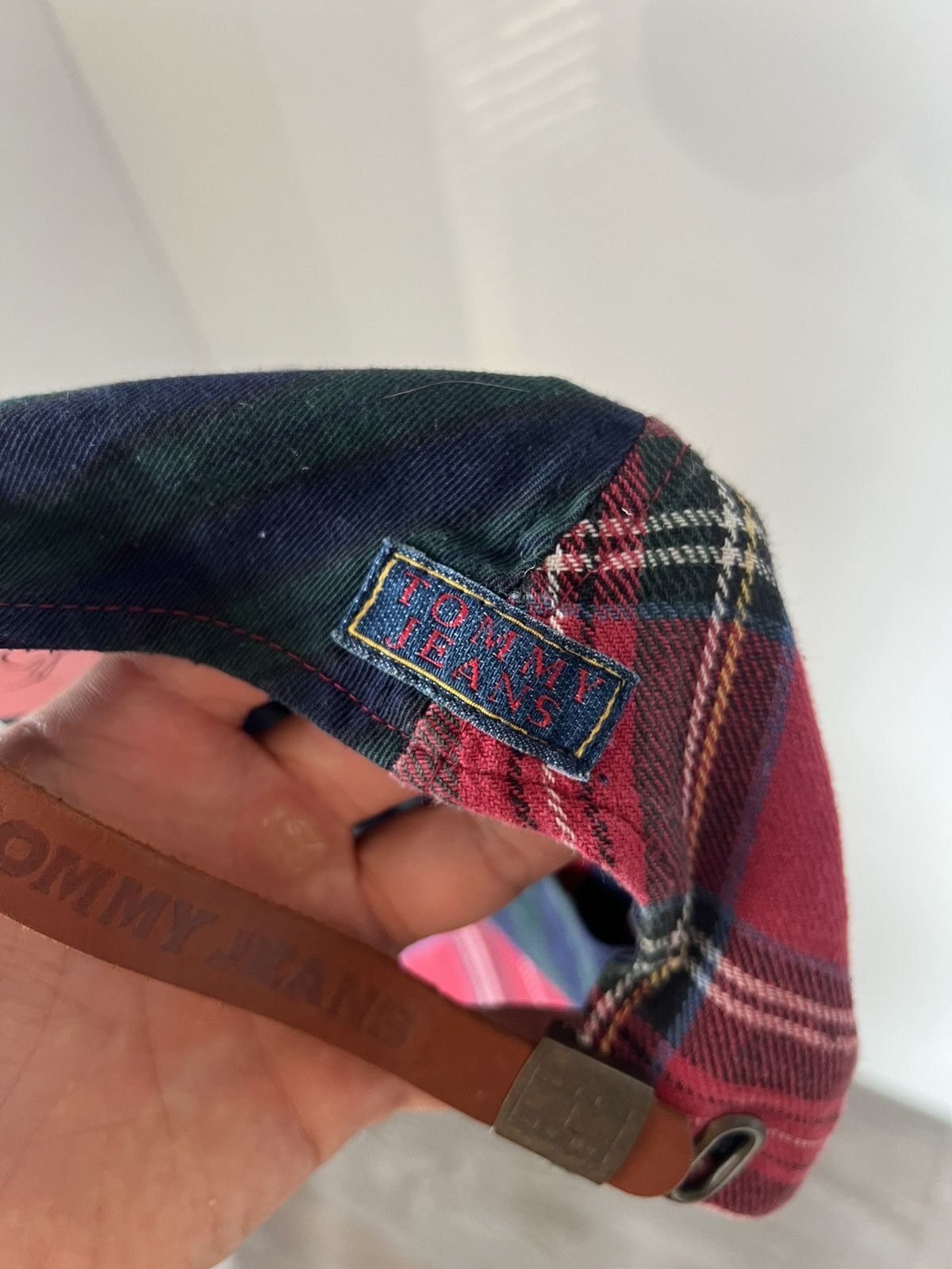 Tommy Hilfiger ‼️Tommy Hilfiger Vintage Double Flanel Wool Style Cap Leather Size ONE SIZE - 14 Thumbnail