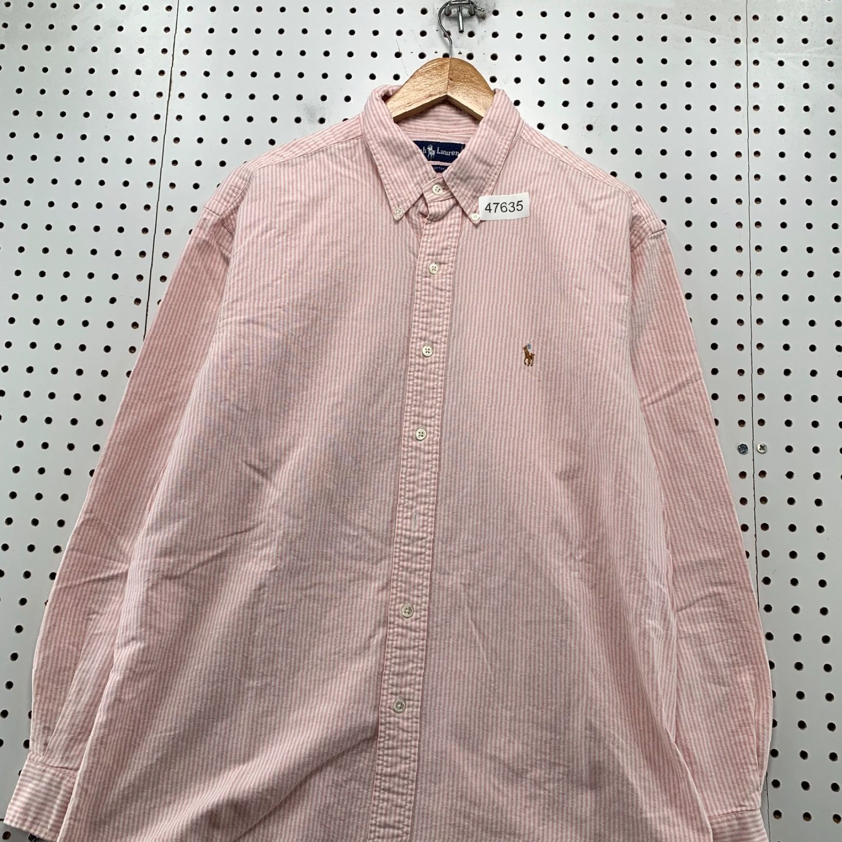 Ralph Lauren Ralph Lauren Button-Up Shirt Mens 2XL Pink Striped Button-Down Casual 17 34 Vintage? Actually Vintage is No in specs so skip Size US XXL / EU 58 / 5 - 4 Thumbnail
