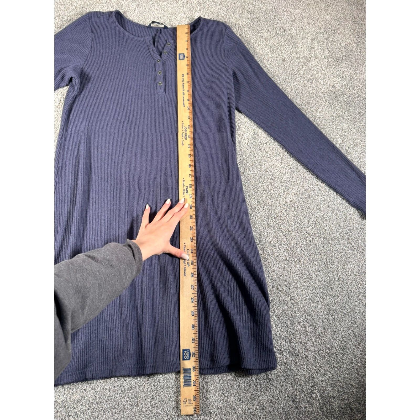 American Eagle Outfitters American Eagle Dress Large Henley Ribbed Minimalist 2010s Soft Bella Swan Size L / US 10 / IT 46 - 5 Thumbnail