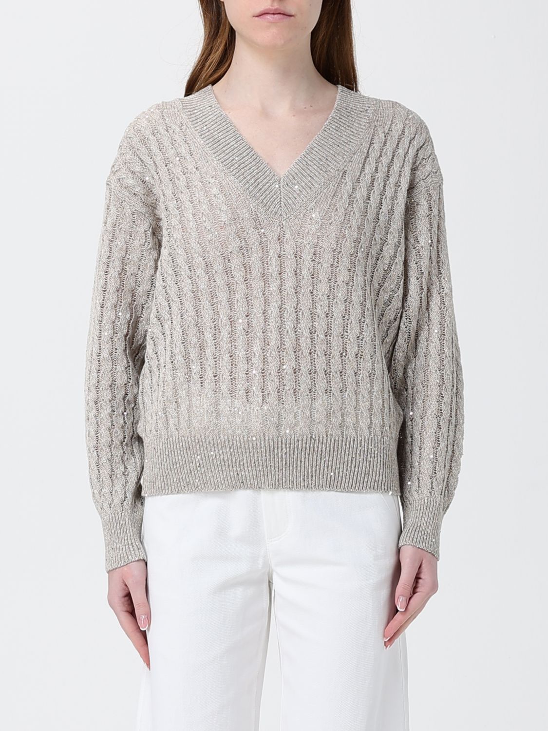 Brunello Cucinelli Brunello Cucinelli Sweater Woman Beige Size XS / US 0-2 / IT 36-38 - 1 Thumbnail