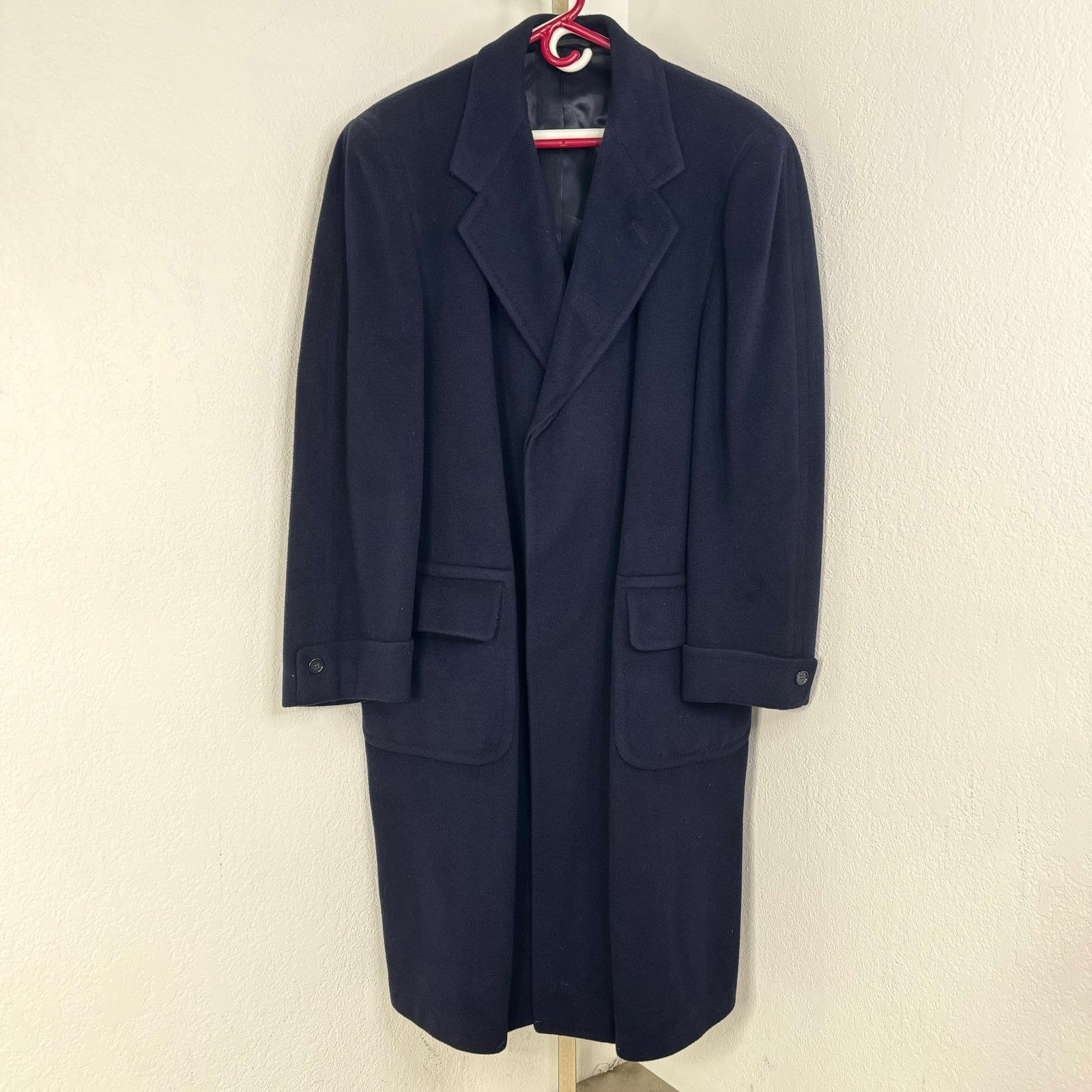 Vintage Vintage Cashmere Navy Coat Overcaot Hart Schaffner & Marx Size US XL / EU 56 / 4 - 2 Thumbnail