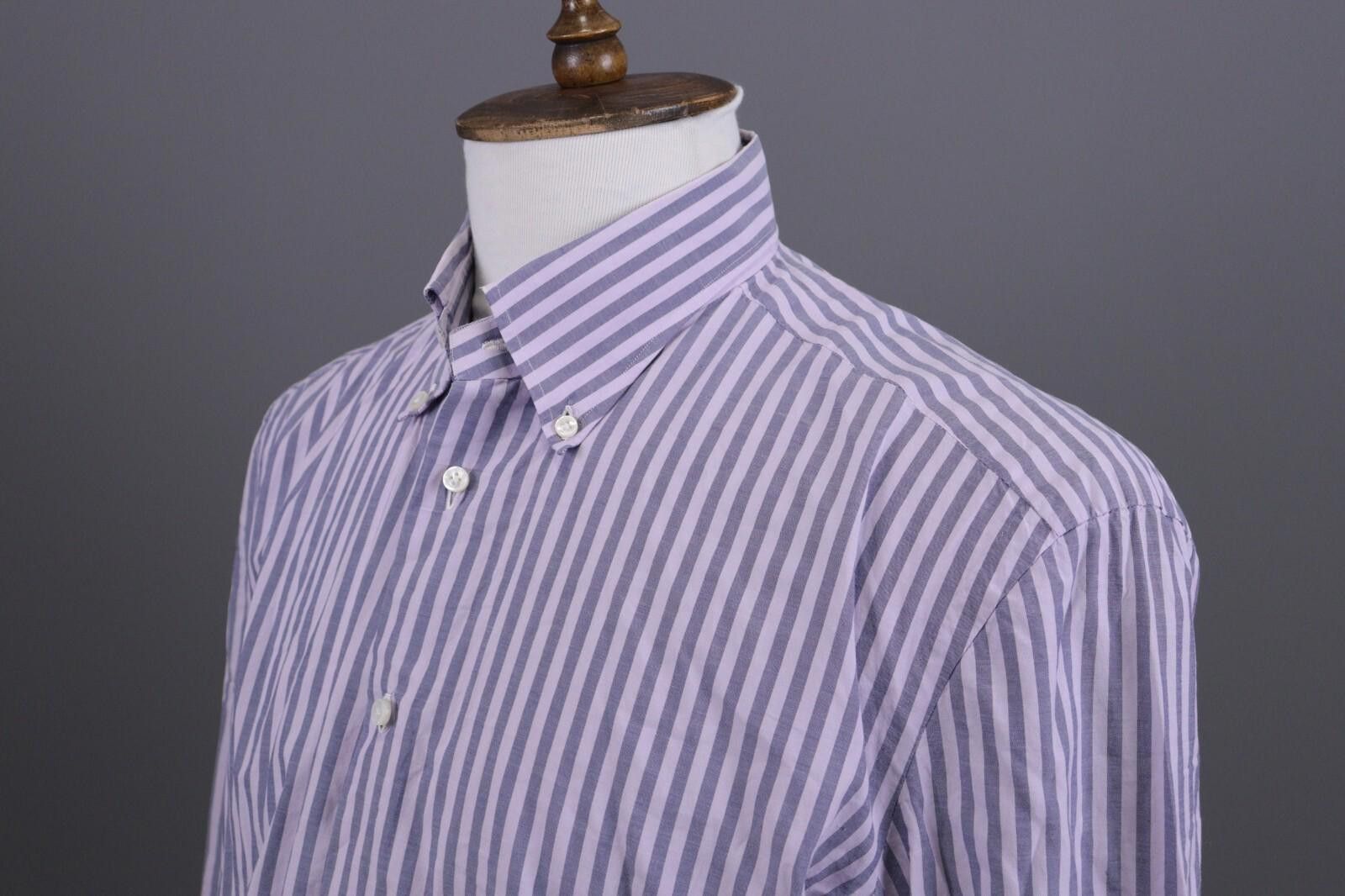 Saint James Saint James Slim Fit Blue Pinstripe Down Shirt Size XXL /48 Size US XXL / EU 58 / 5 - 8 Thumbnail