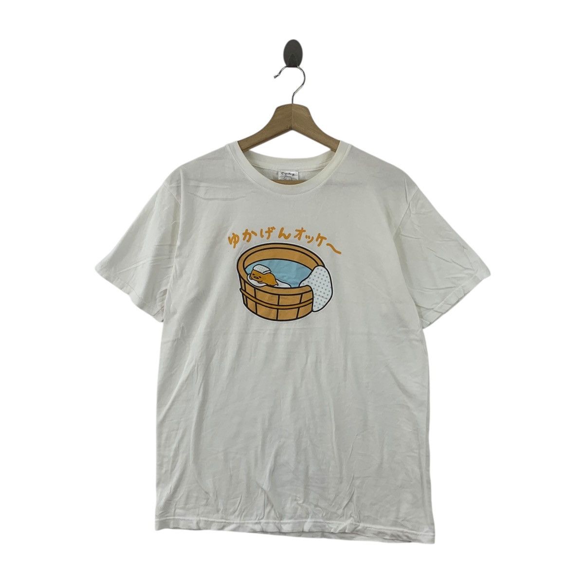 Vintage GUDETAMA AMY SANRIO Anthropomorphic Yolk Tee Shirt Top Size L / US 10 / IT 46 - 1 Thumbnail