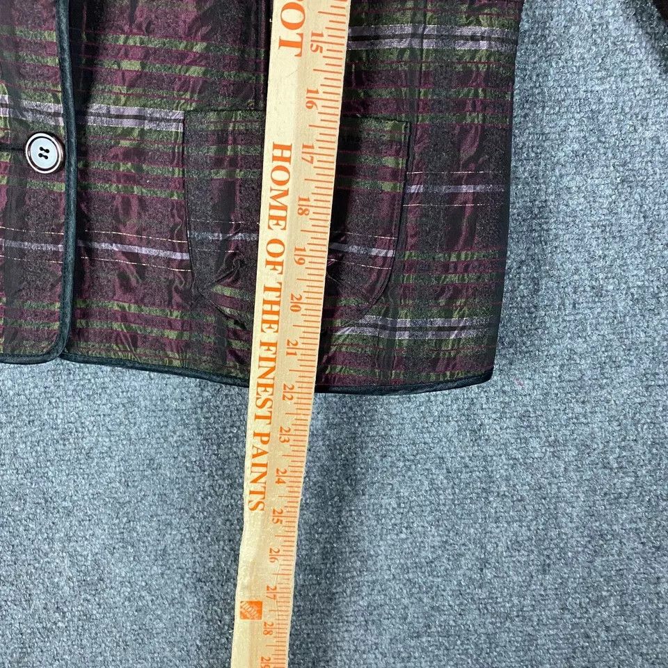 Chicos Chico's Coat Women's Size 1 Fur Collar Lined Striped Size XS / US 0-2 / IT 36-38 - 5 Thumbnail