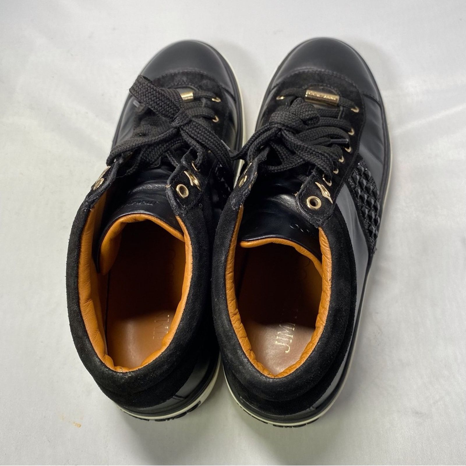 Jimmy Choo Jimmy Choo Black Leather And Crystal Studded Size US 8 / IT 38 - 2 Thumbnail