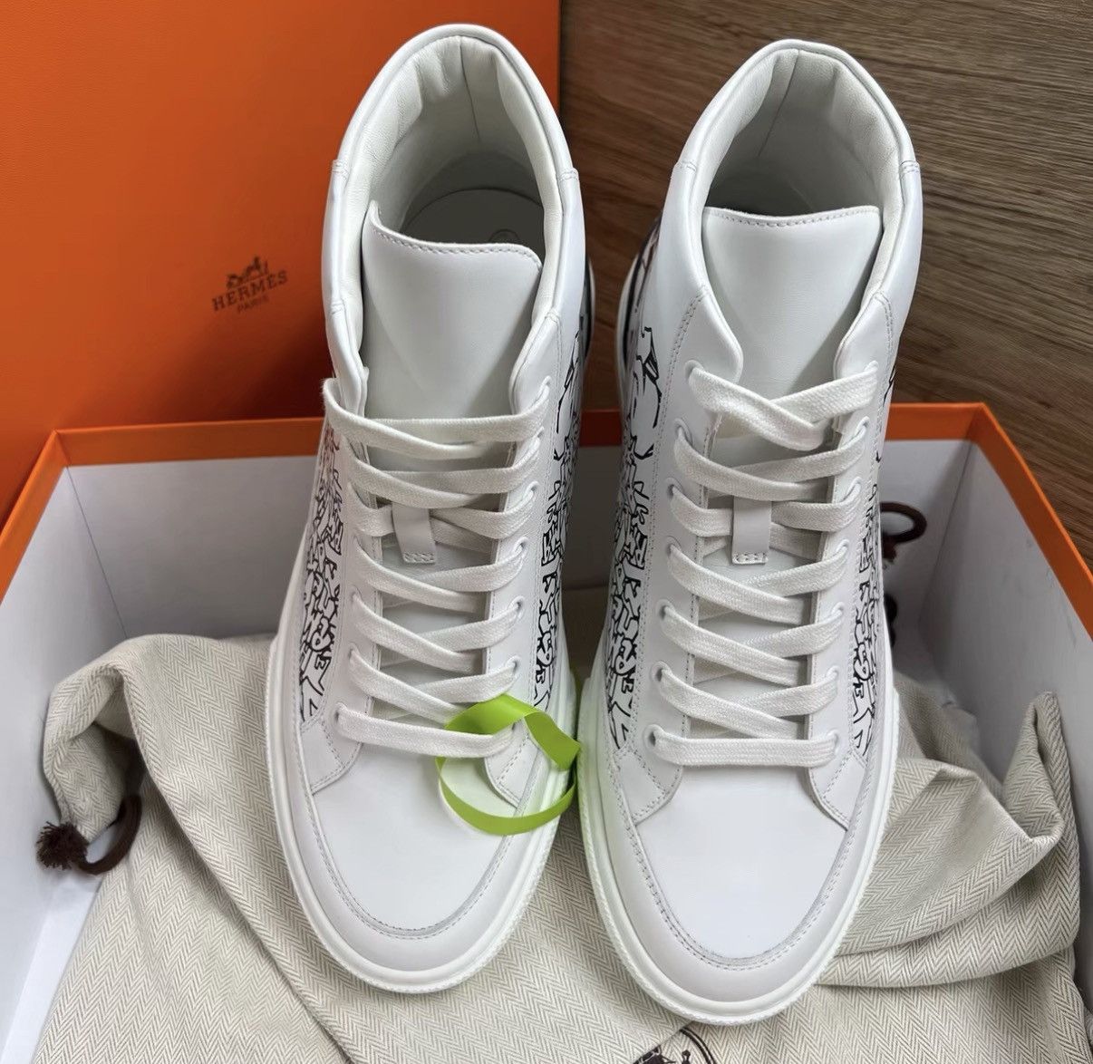 Hermes Hermès District Graffiti High-top Sneakers J41 Size US 7.5 / EU 40-41 - 2 Thumbnail