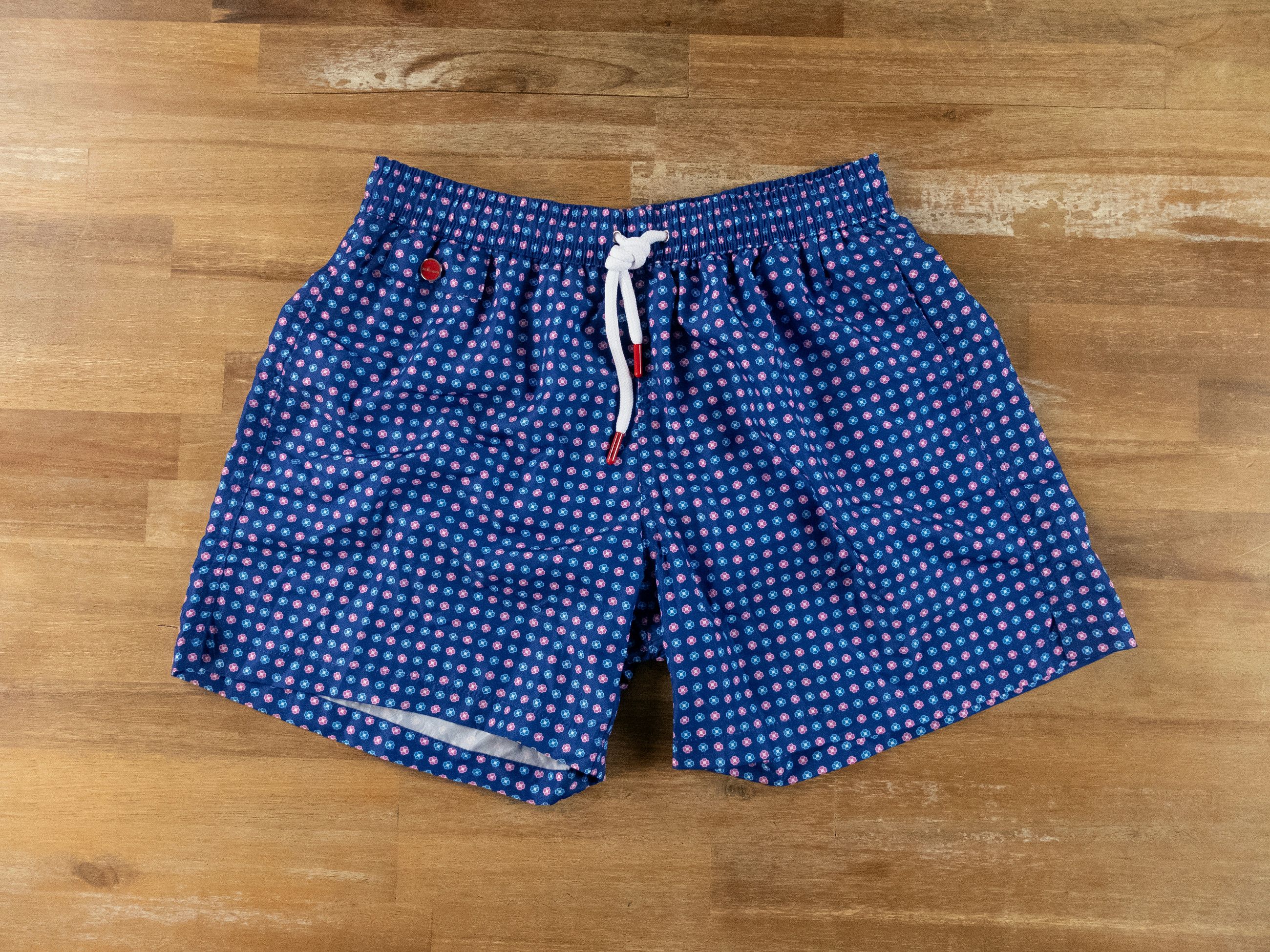 Kiton KITON Napoli blue floral print nylon swim shorts Medium Size US 32 / EU 48 - 1 Thumbnail