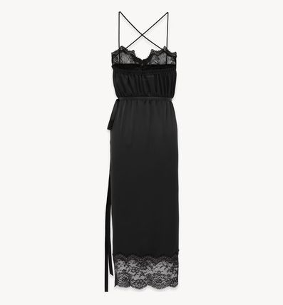 Saint Laurent Paris o1bcso1str1125 Warp Dress In Silk in Black Size XS / US 0-2 / IT 36-38 - 2 Thumbnail