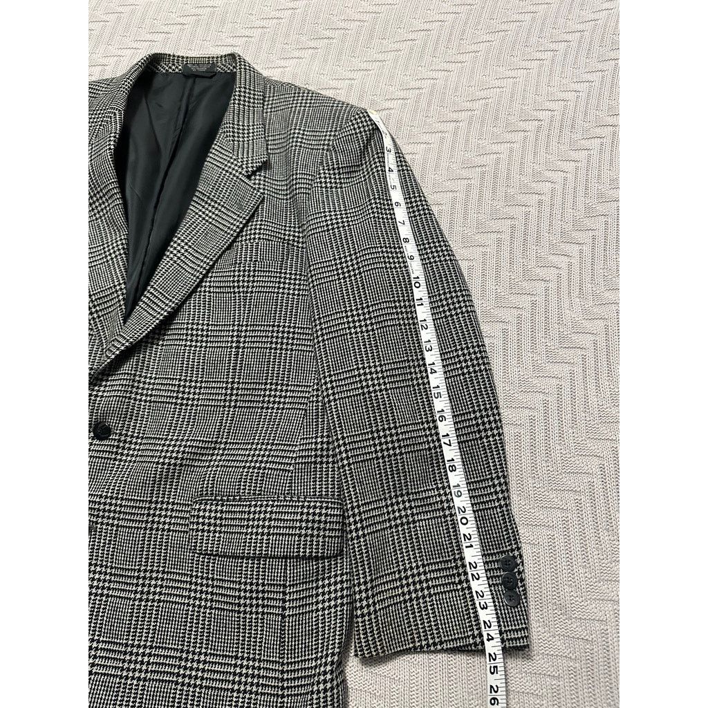 Vintage Vintage Corragio black glen check cashmere two button blazer Size 44R - 9 Thumbnail