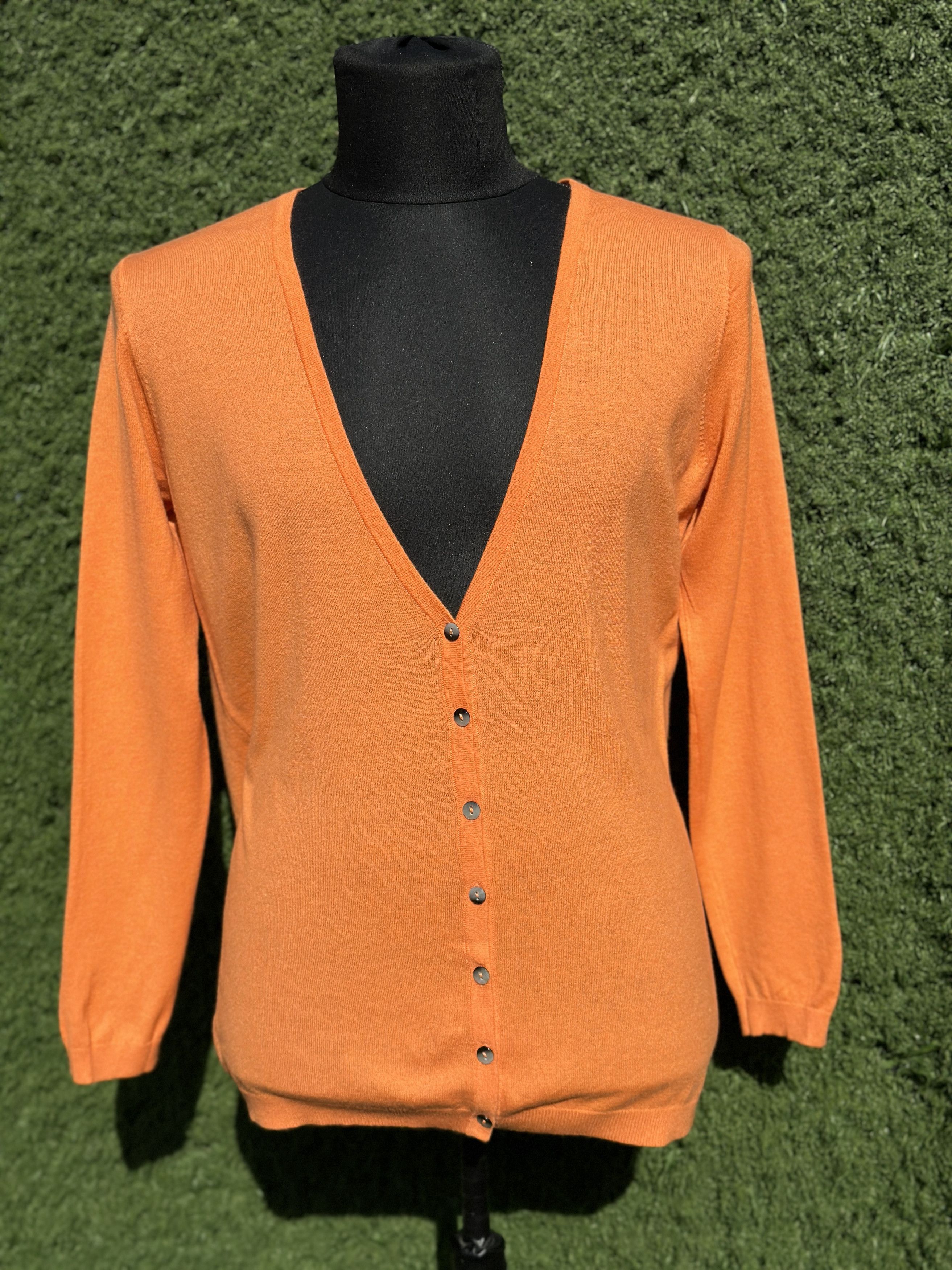 eskandar Eskandar Orange 100% Cashmere Cardigan Luxury Knit OS Size ONE SIZE - 2 Thumbnail