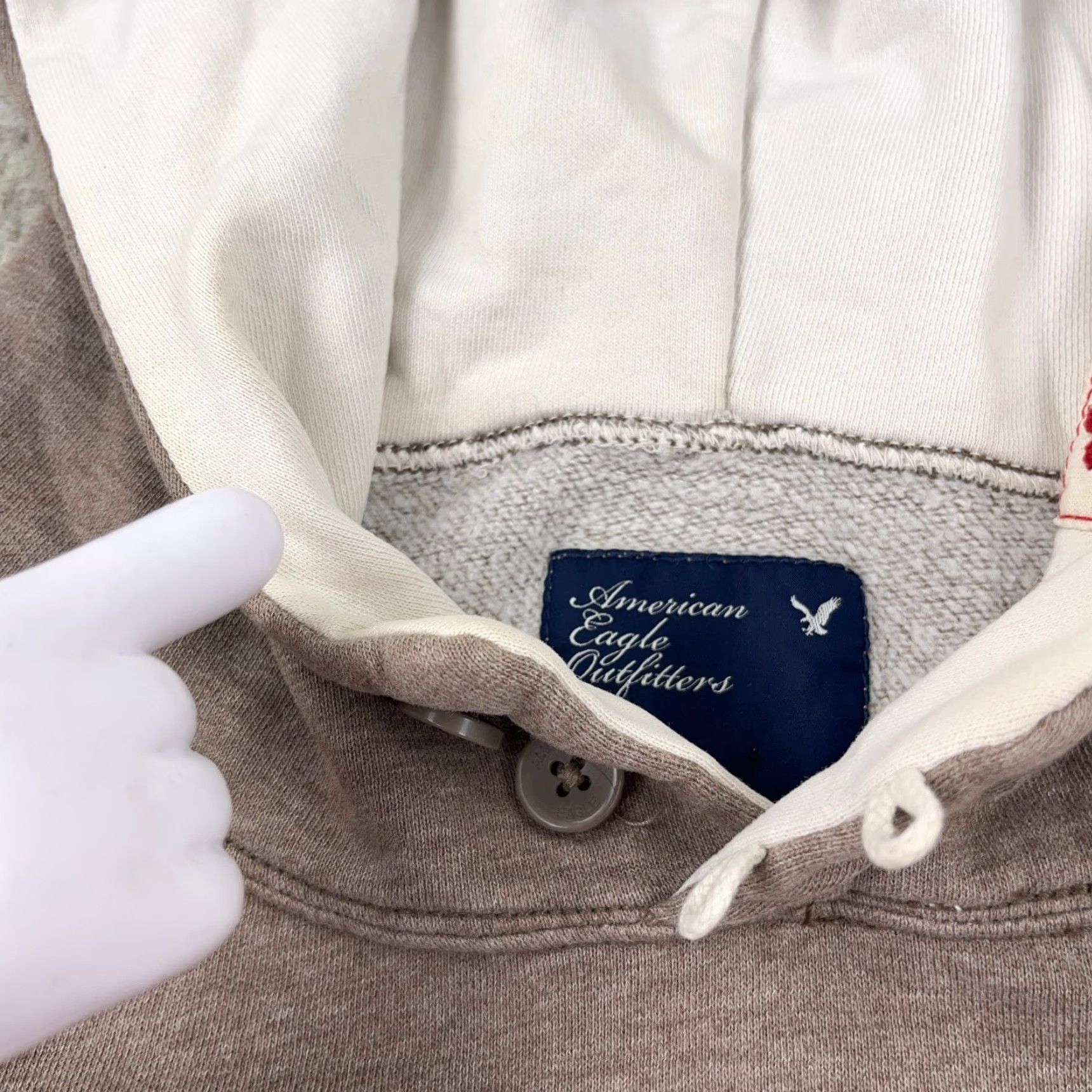 American Eagle Outfitters VINTAGE American Eagle Outfitters Hoodie Women M Brown Faded Spell Out AEO 77 Size M / US 6-8 / IT 42-44 - 6 Thumbnail
