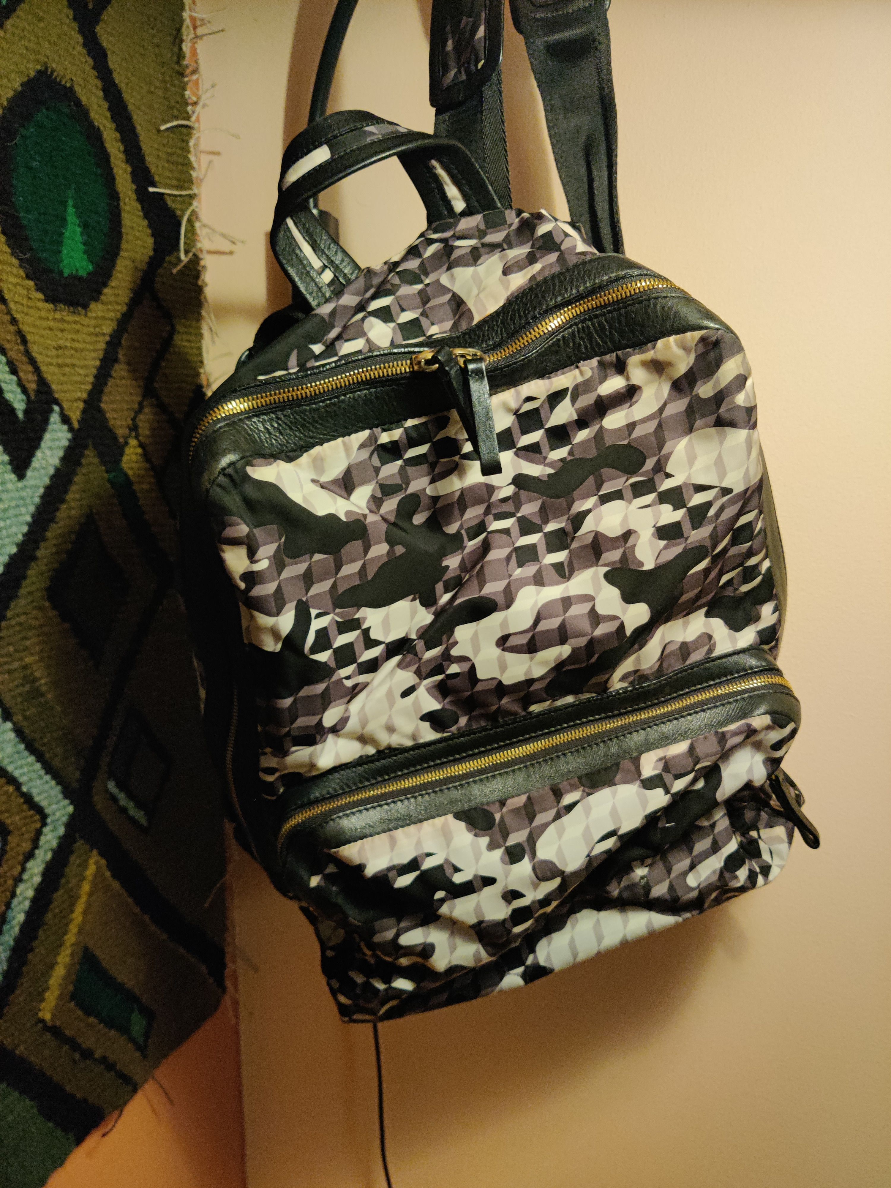 Pierre Hardy Cube print backpack, leather interior Size ONE SIZE - 1 Thumbnail
