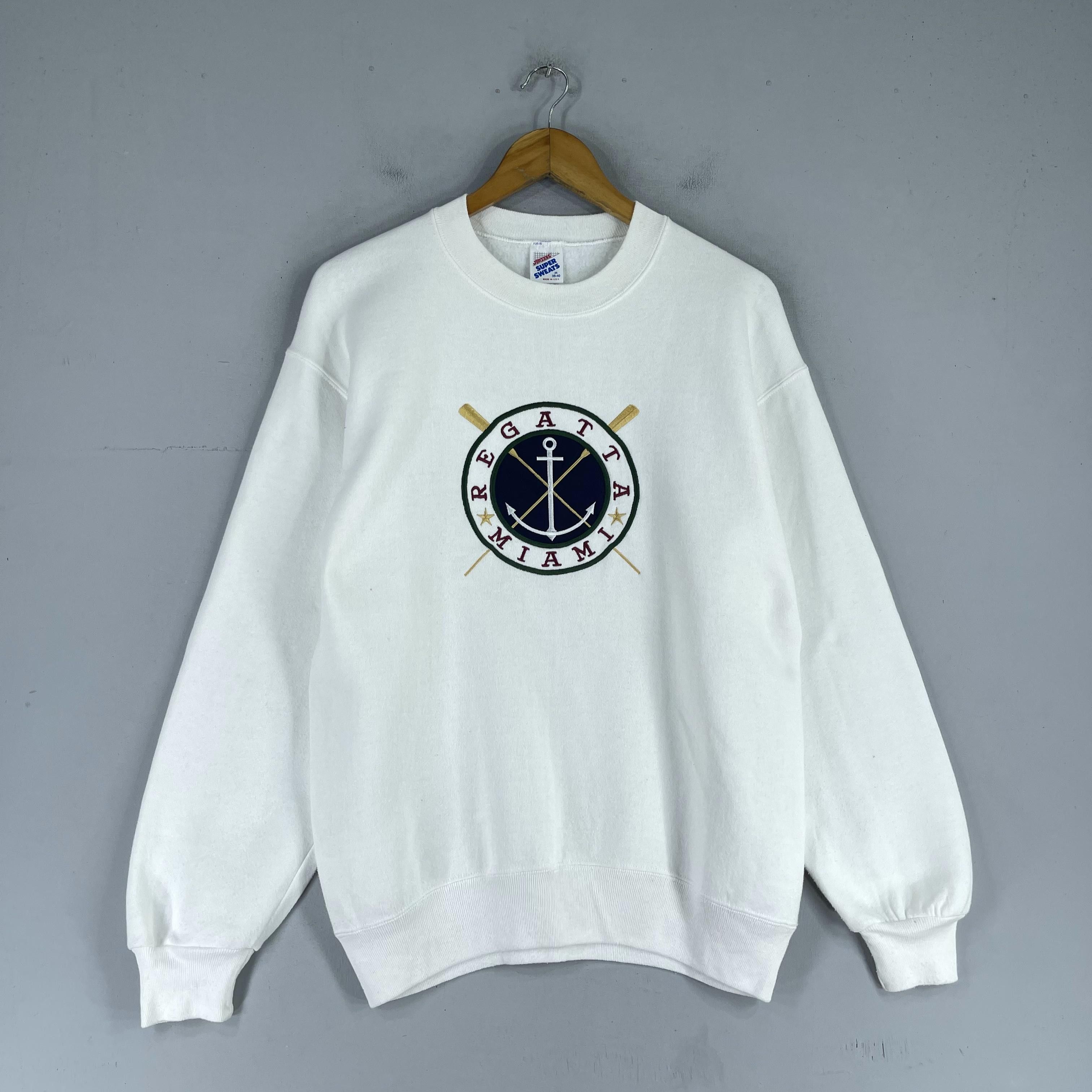 Vintage Vintage REGATTA MIAMI Beach Spellout Embroidery Sweatshirt Size US M / EU 48-50 / 2 - 3 Thumbnail