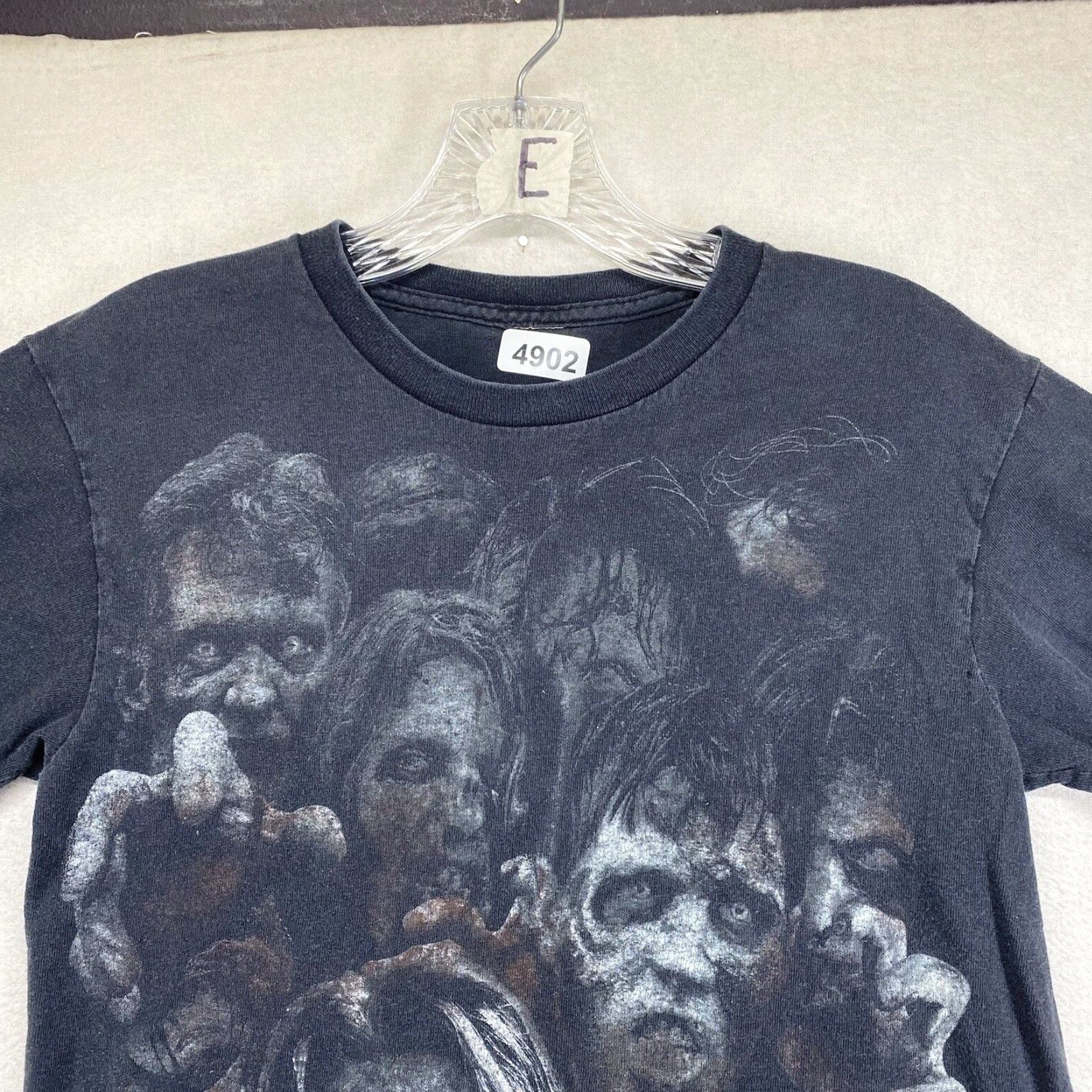 Vintage Walking Dead Geometric AOP T-Shirt Men XS Black Faded Zombies Size US XS / EU 42 / 0 - 7 Thumbnail
