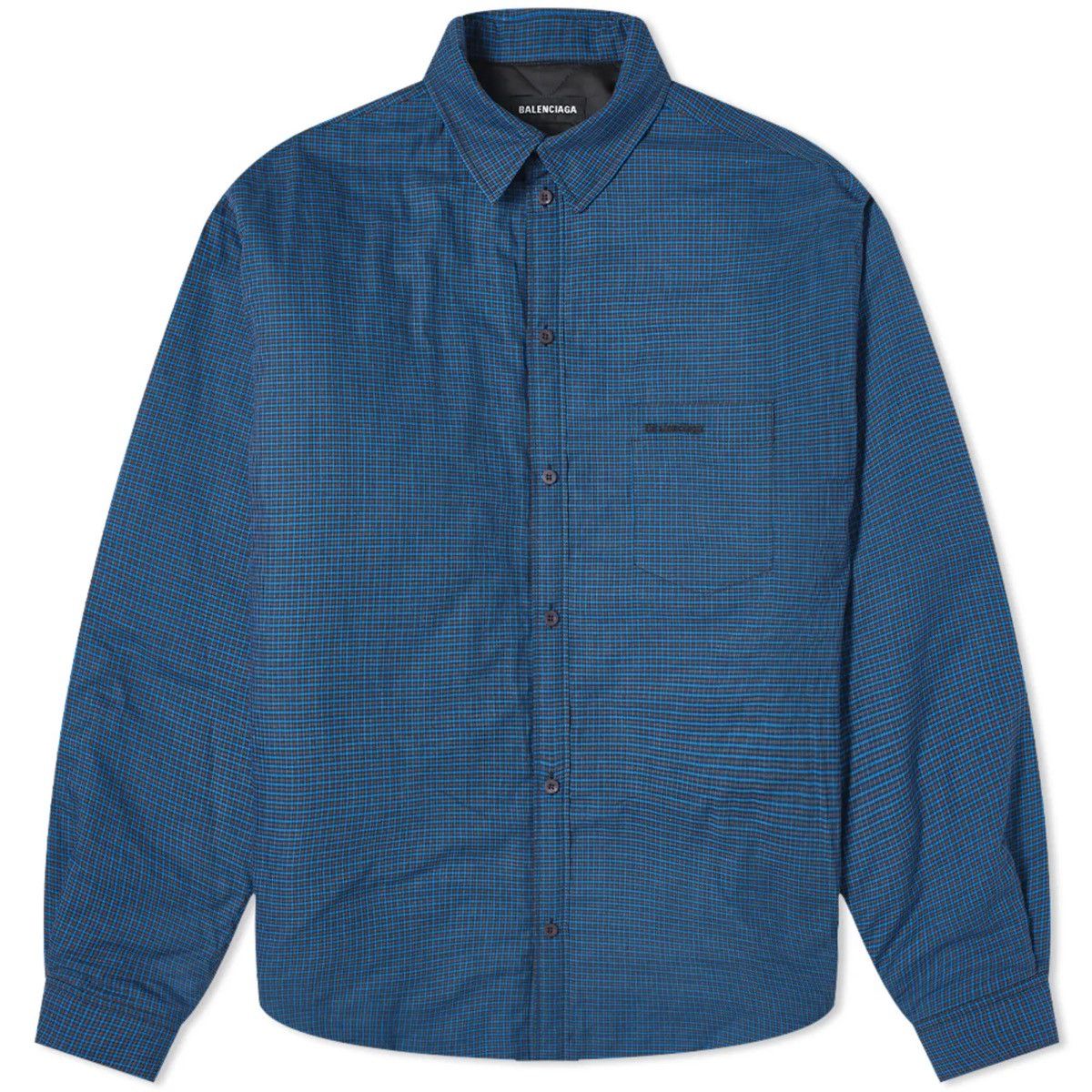 BALENCIAGA MICRO CHECK PADDED OVERSHIRT JACKET