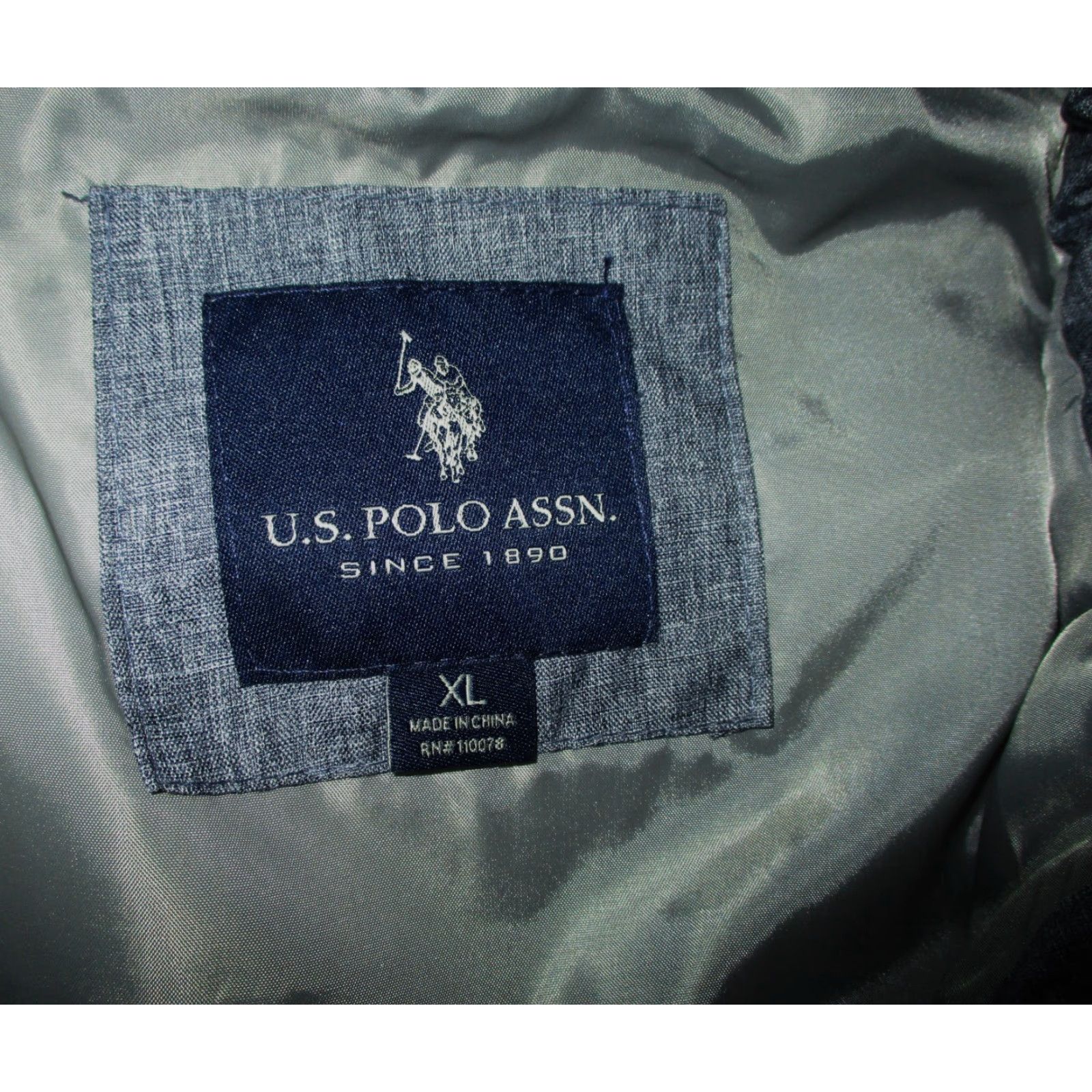 U.S. Polo Assn. Vest Full Zip Insulated Blue Gray XL Men’s NWOT Vintage: No