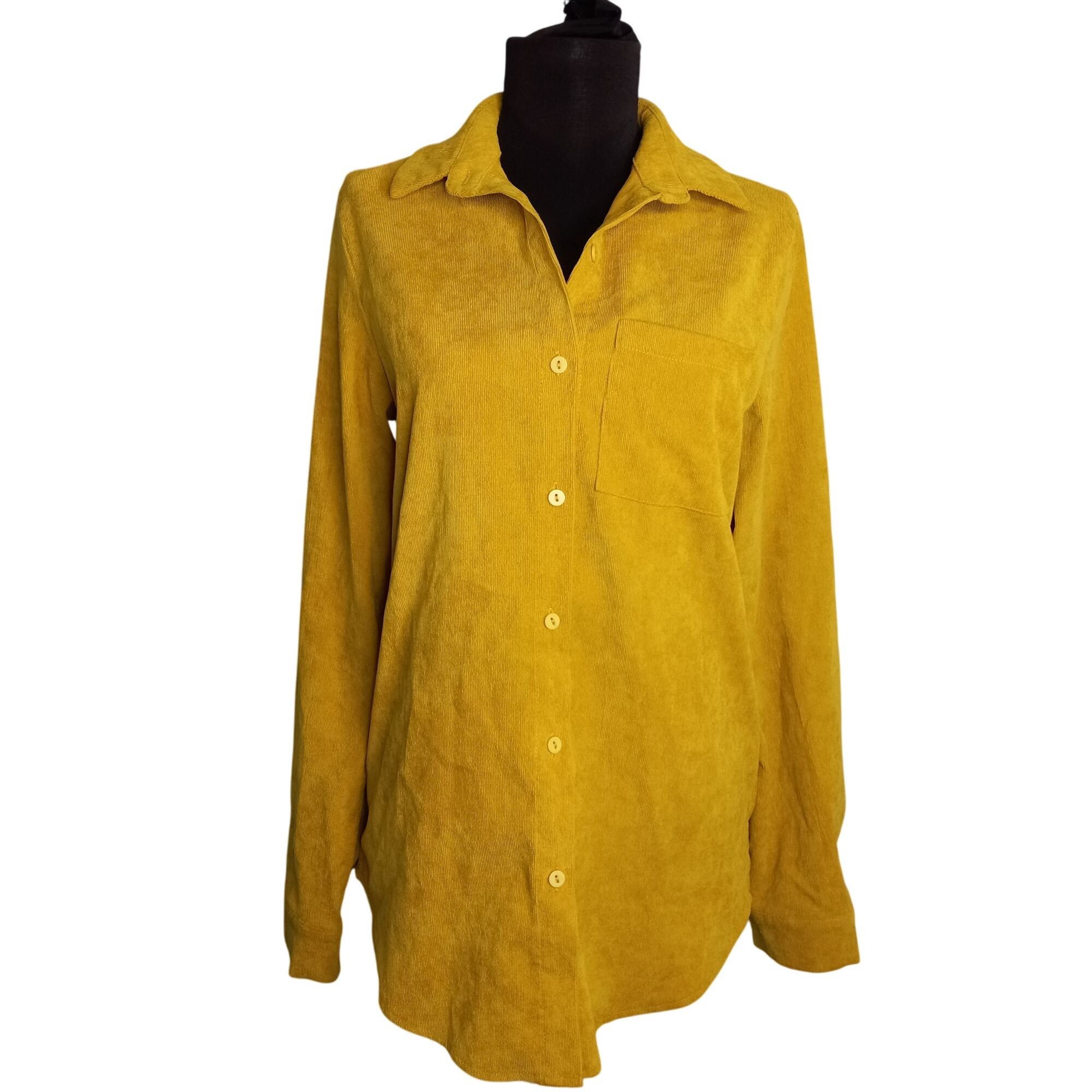 Nasty Gal Nasty Gal Size L Shirt Mustard Yellow Button Down Long Sleev Size L / US 10 / IT 46 - 1 Thumbnail