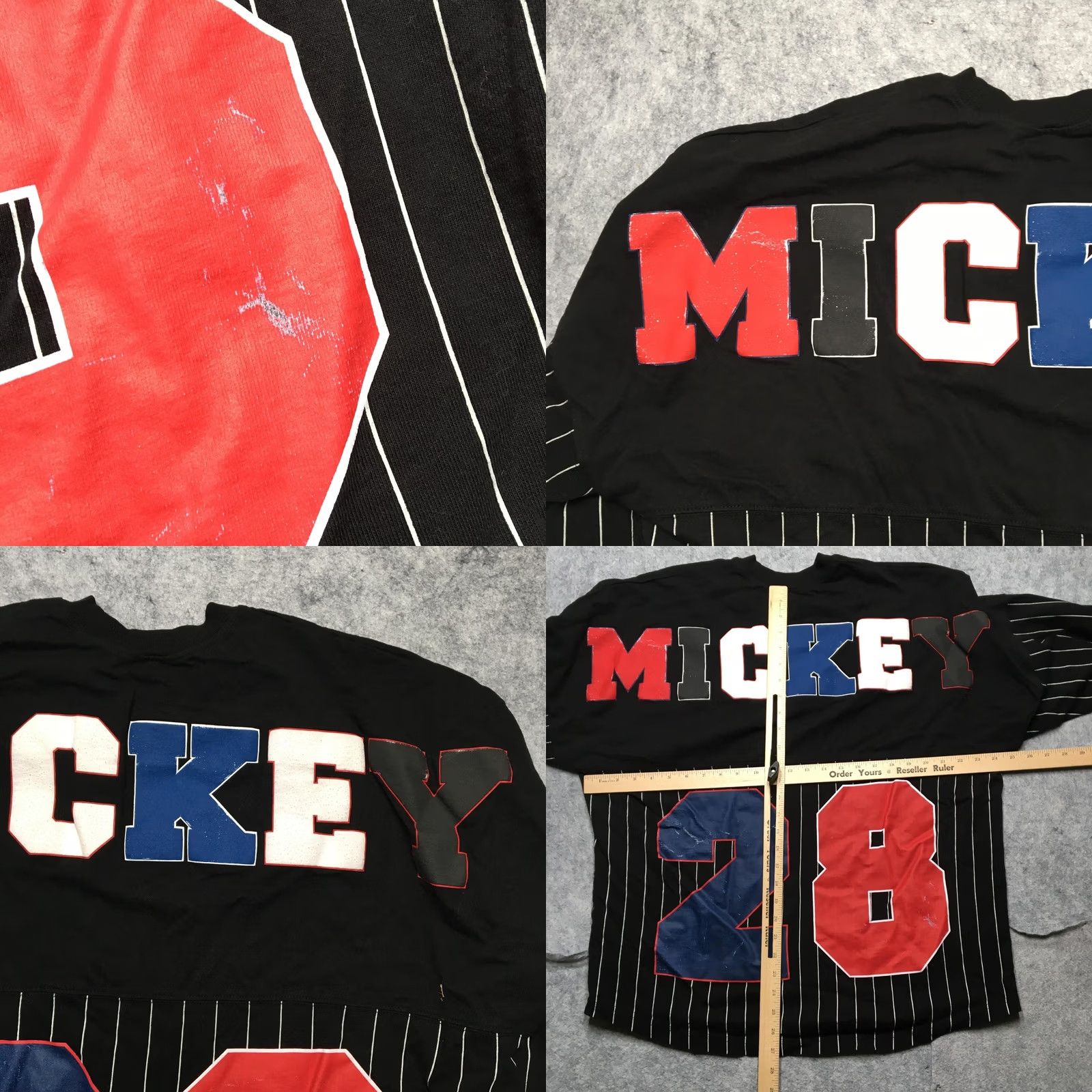 Disney Disney Spirit Jersey Shirt Mens XL Black Pinstripe Mickey Mouse 28 Pullover Logo Size US XL / EU 56 / 4 - 8 Thumbnail