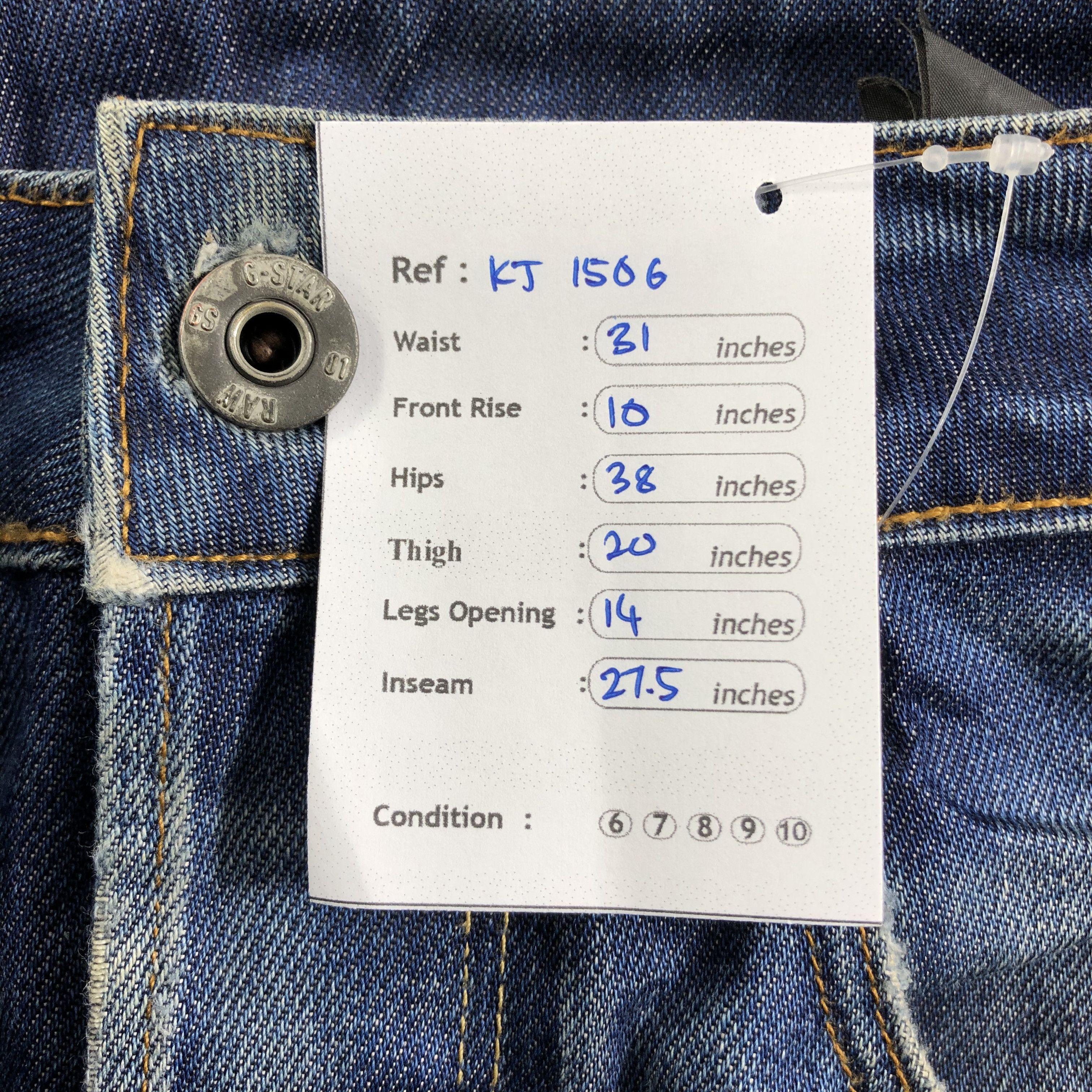 G-Star G Star Raw Jeans Faded Blue Distressed Denim KJ1506 Size US 29 - 14 Thumbnail
