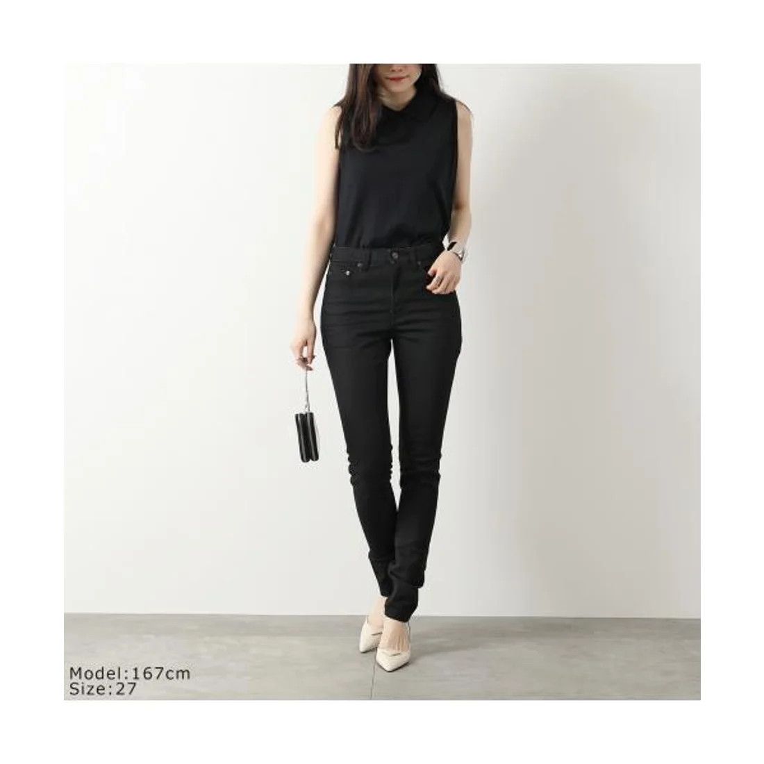 Saint Laurent Paris o1s1wg111124 Skinny fit Denim Jeans in Used Black Size 26" / US 2 / IT 38 - 2 Thumbnail