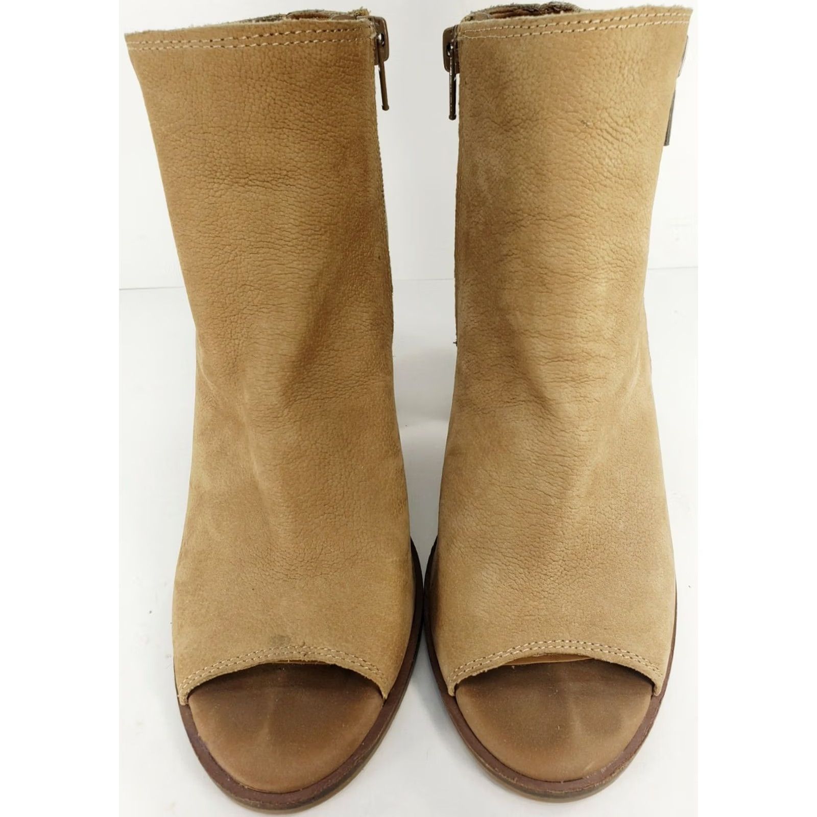 Lucky Brand Lucky Brand Lamija Open Toe Ankle Booties Brown Suede Block Heels Womens 8.5M Shoes Size US 9 / IT 39 - 3 Thumbnail