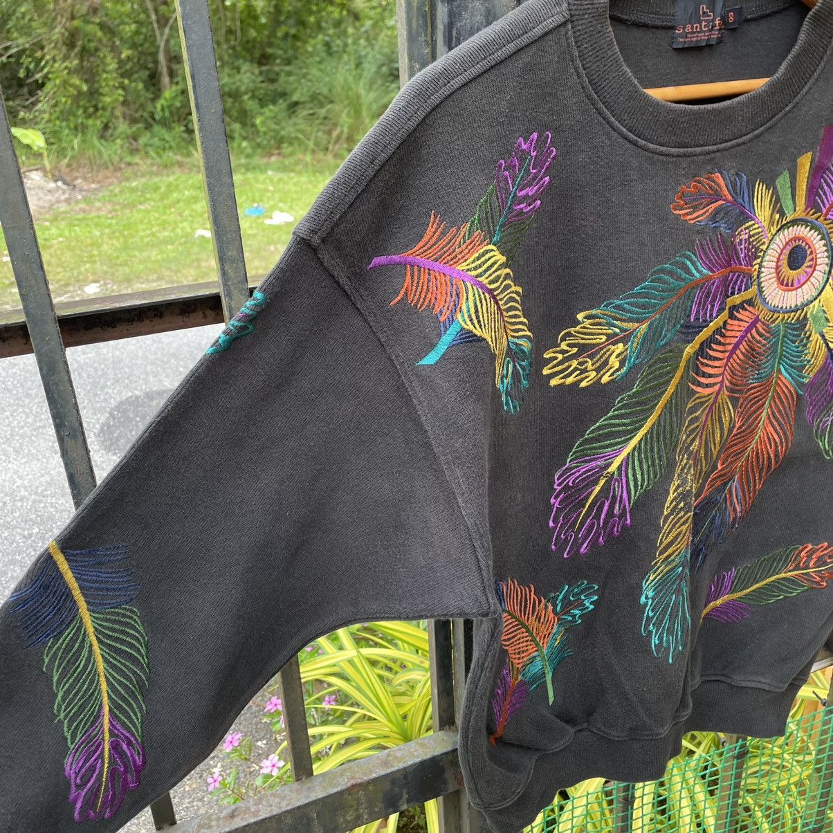 Japanese Brand × Vintage 🔥🇯🇵Vintage Santa Fe Embroidered Motive Flower Sweatshirts Size US M / EU 48-50 / 2 - 6 Thumbnail