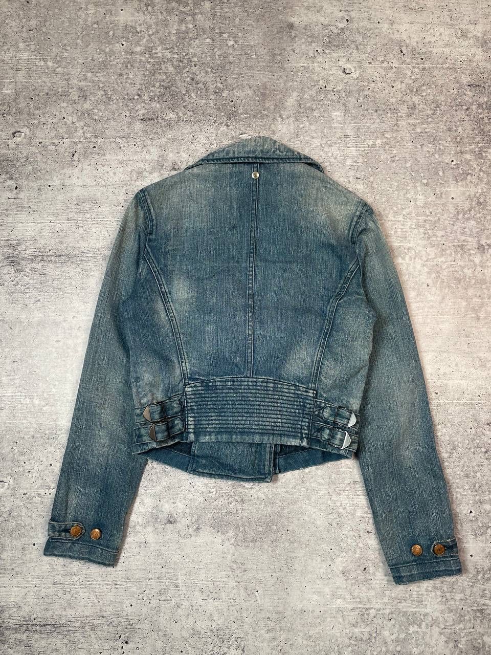 Diesel Vintage 00s Diesel Biker Denim Jacket Y2K Size S / US 4 / IT 40 - 7 Thumbnail