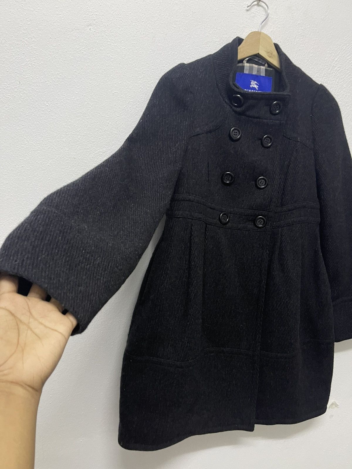 Burberry 2000s BURBERRY BLUE LABEL STAND COLLAR COAT LINEN NOVACHECK Size XS / US 0-2 / IT 36-38 - 3 Thumbnail
