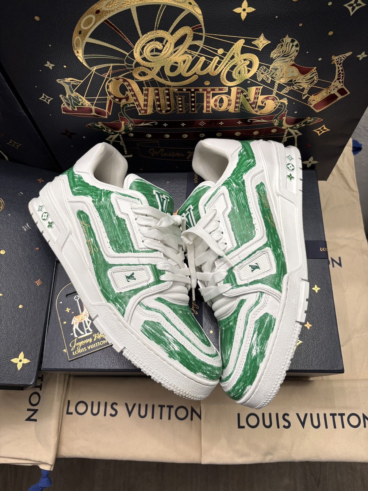 Louis Vuitton Skate Trainer Size 11LV (12US) - Green White -