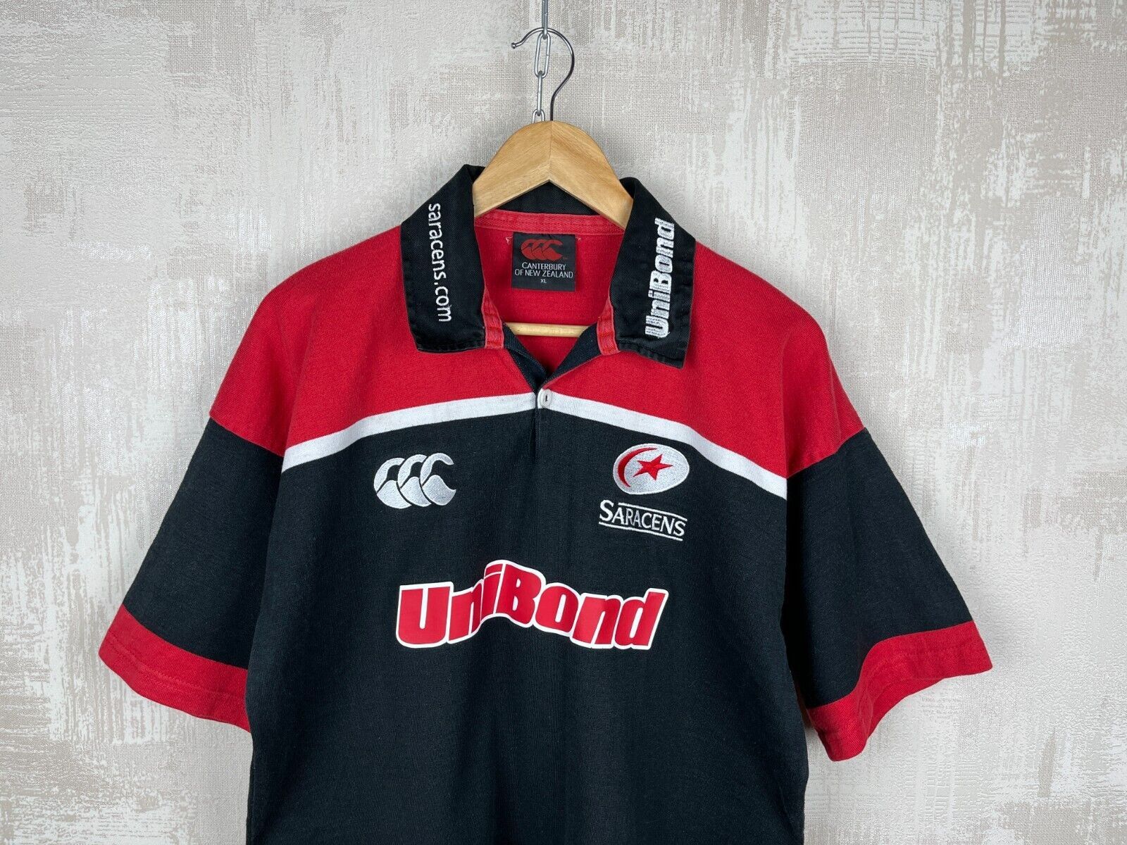 Canterbury of New Zealand Saracens Canterbury Unibond 2001/02 Home Union Rugby Jersey Size US XL / EU 56 / 4 - 1 Thumbnail