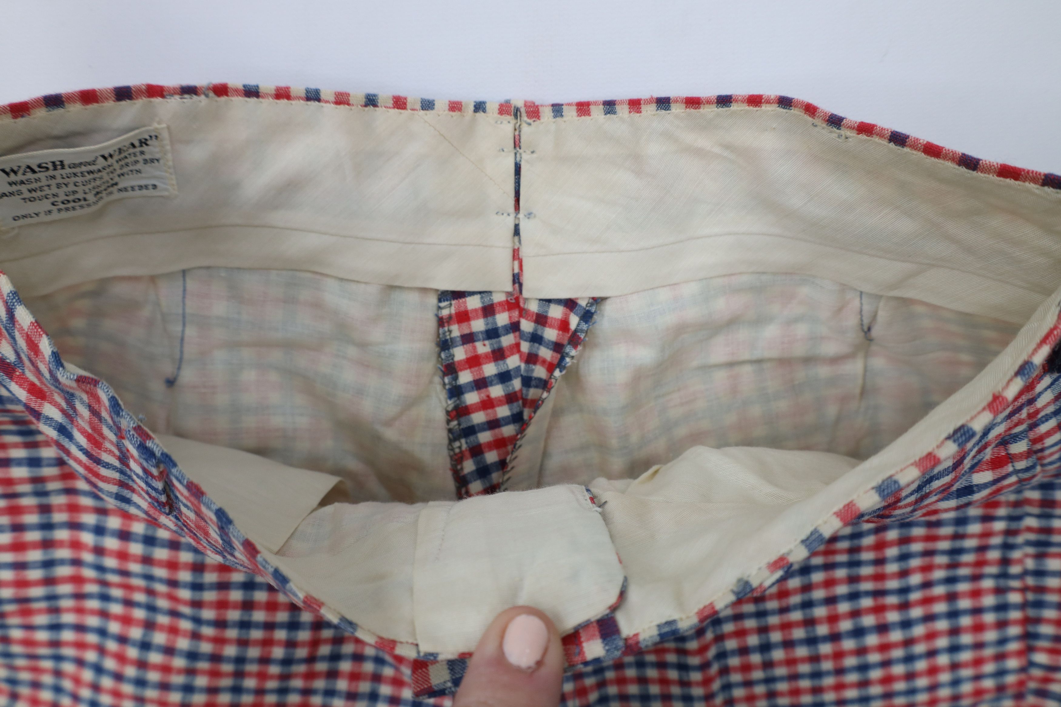 Vintage Vintage 50s 60s Bermuda Chino Shorts Gingham Plaid USA Size 26" / US 2 / IT 38 - 7 Thumbnail