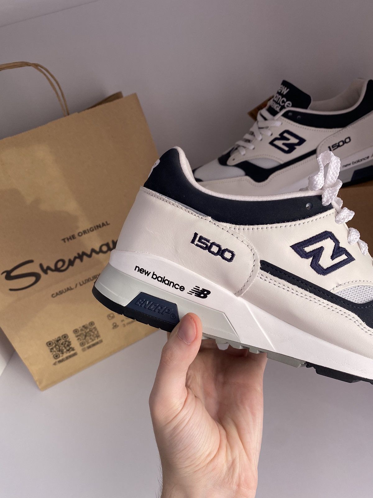 New Balance New Balance 1500 Made in England White Navy M1500WWN Size US 8.5 / EU 41-42 - 6 Thumbnail