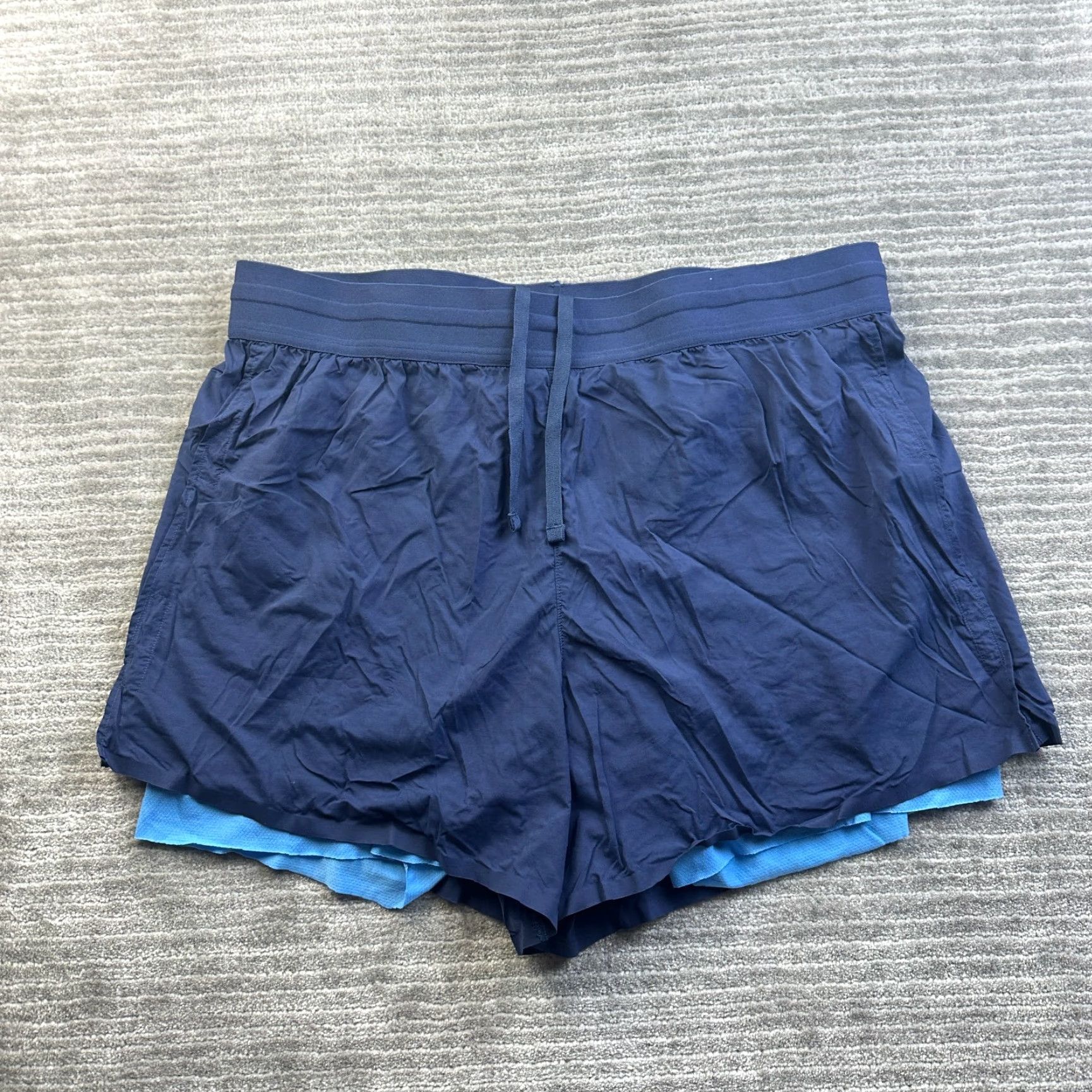 Nike Nike Yoga Shorts Mens XL Blue Lined Dri-Fit Flex 2 in 1, Breathable, Elastic Waist, Inseam 4 in, Polyester Spandex, Activewear, Athletic, Nike Brand Size US 36 / EU 52 - 2 Thumbnail