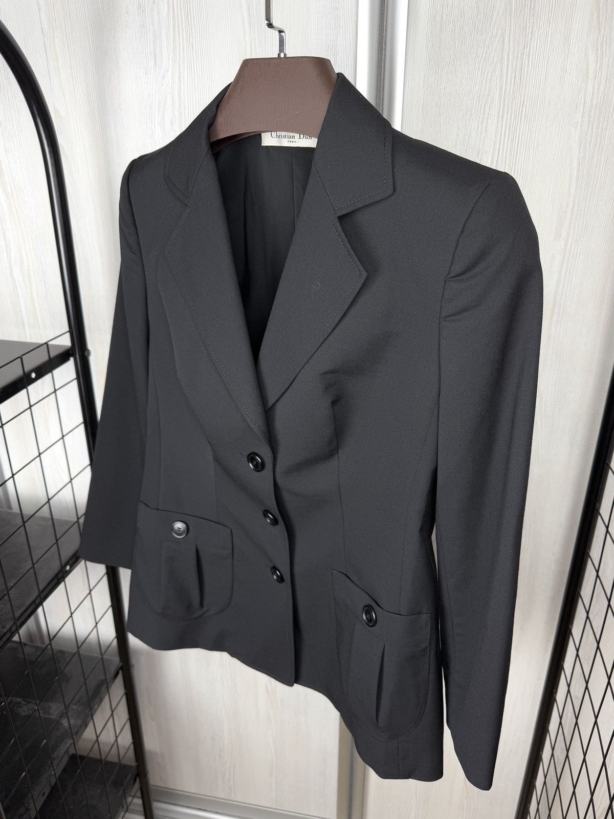 Christian Dior Monsieur Christian Dior Paris Blazer Womens Black Wool Blend Buttoned Size M / US 6-8 / IT 42-44 - 7 Thumbnail