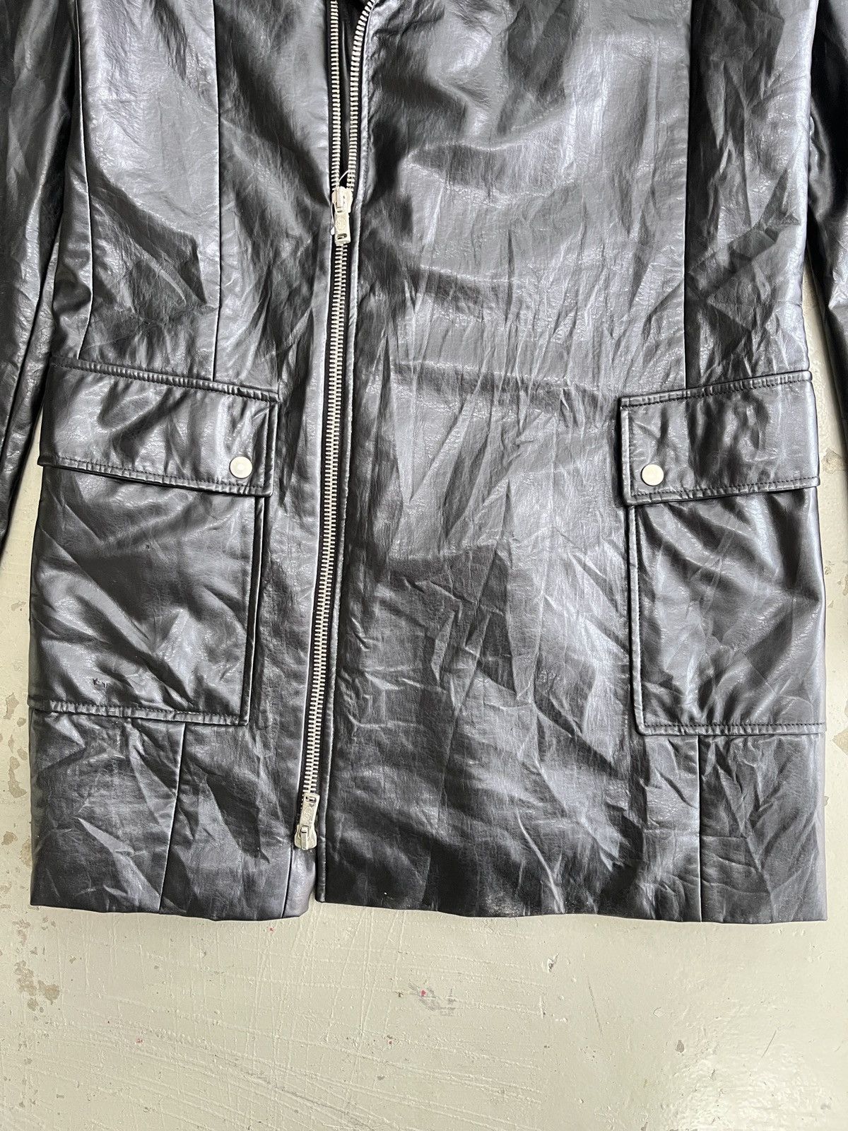 Jean Charles De Castelbajac Rare Je De Castelbajac Double Collar Leather Long Coat Size US M / EU 48-50 / 2 - 18 Thumbnail