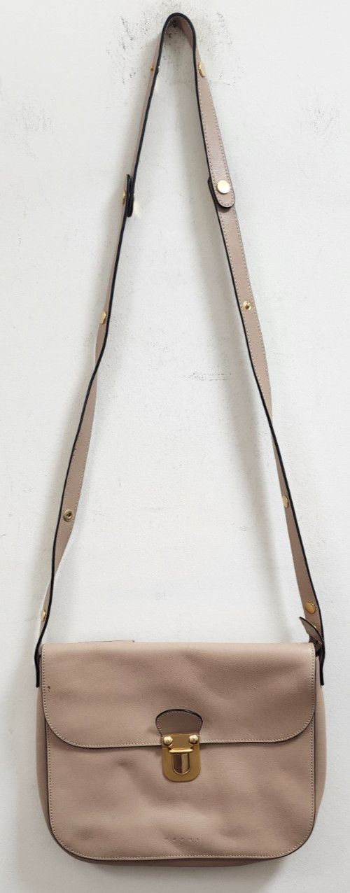 Marni Marni Beige Leather Pushlock Saddle Shoulder Crossbody Bag Size ONE SIZE - 3 Thumbnail
