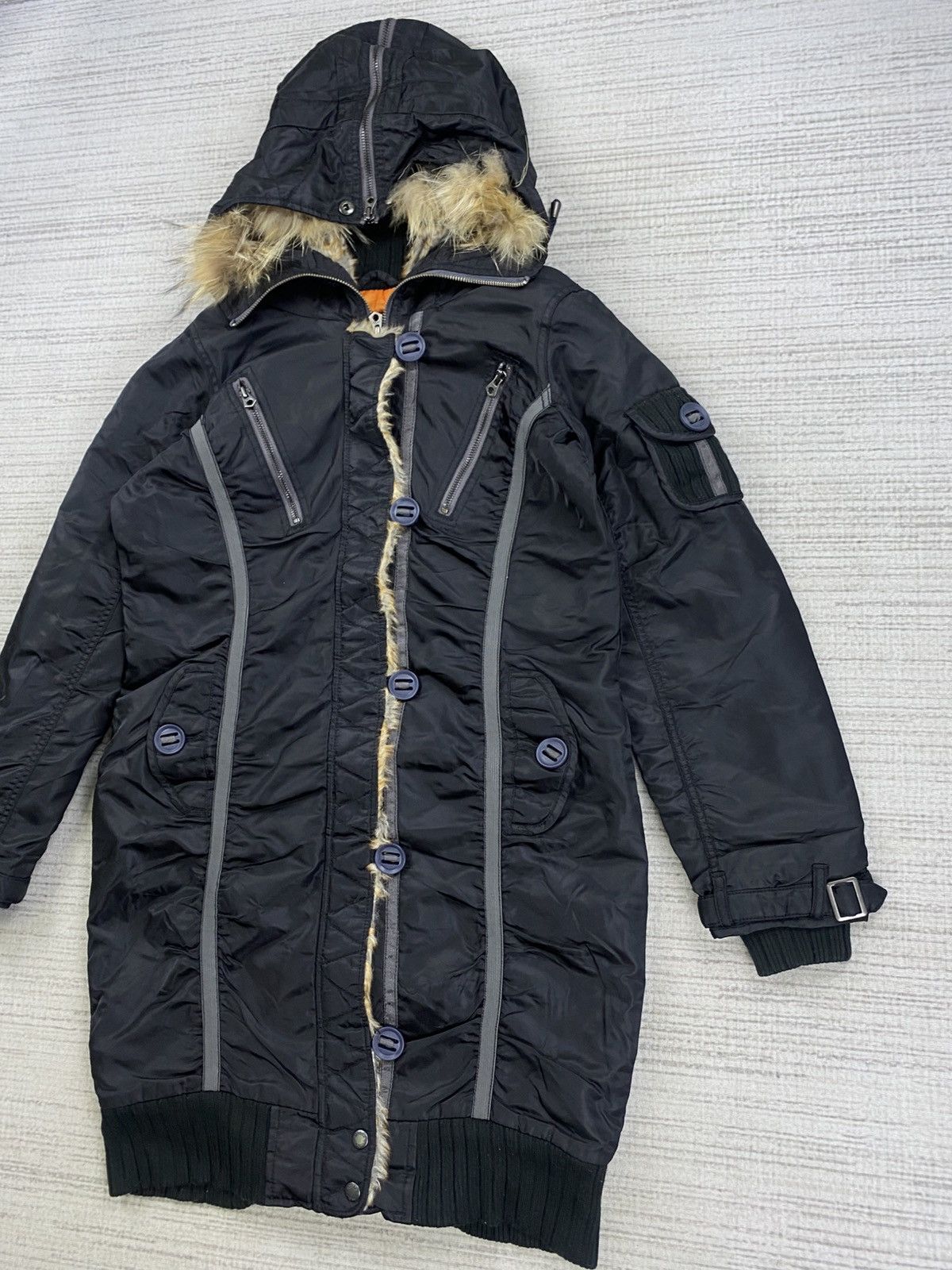 Avirex Vintage Avirex Air Station Faux Fur Hoodie Long Jacket Size US M / EU 48-50 / 2 - 6 Thumbnail