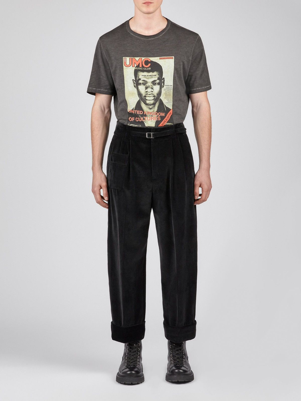 Neil Barrett Neil Barrett Wide Leg High Waist Corduroy Pleated Trousers Size US 35 - 2 Thumbnail