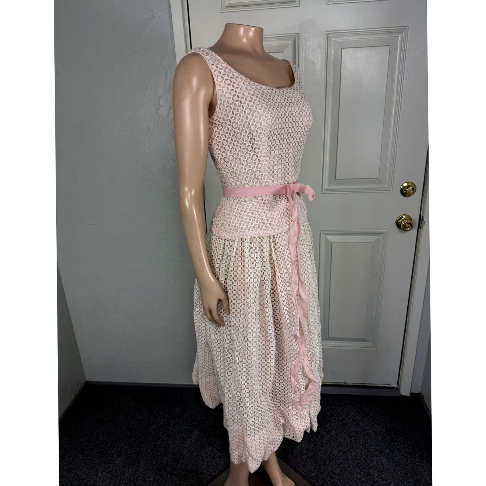 Vintage VINTAGE Lanz Cotton Dress 2 piece set Party Eyelet 50s 11 Orignal Size XXS / US 00 / IT 34 - 7 Thumbnail
