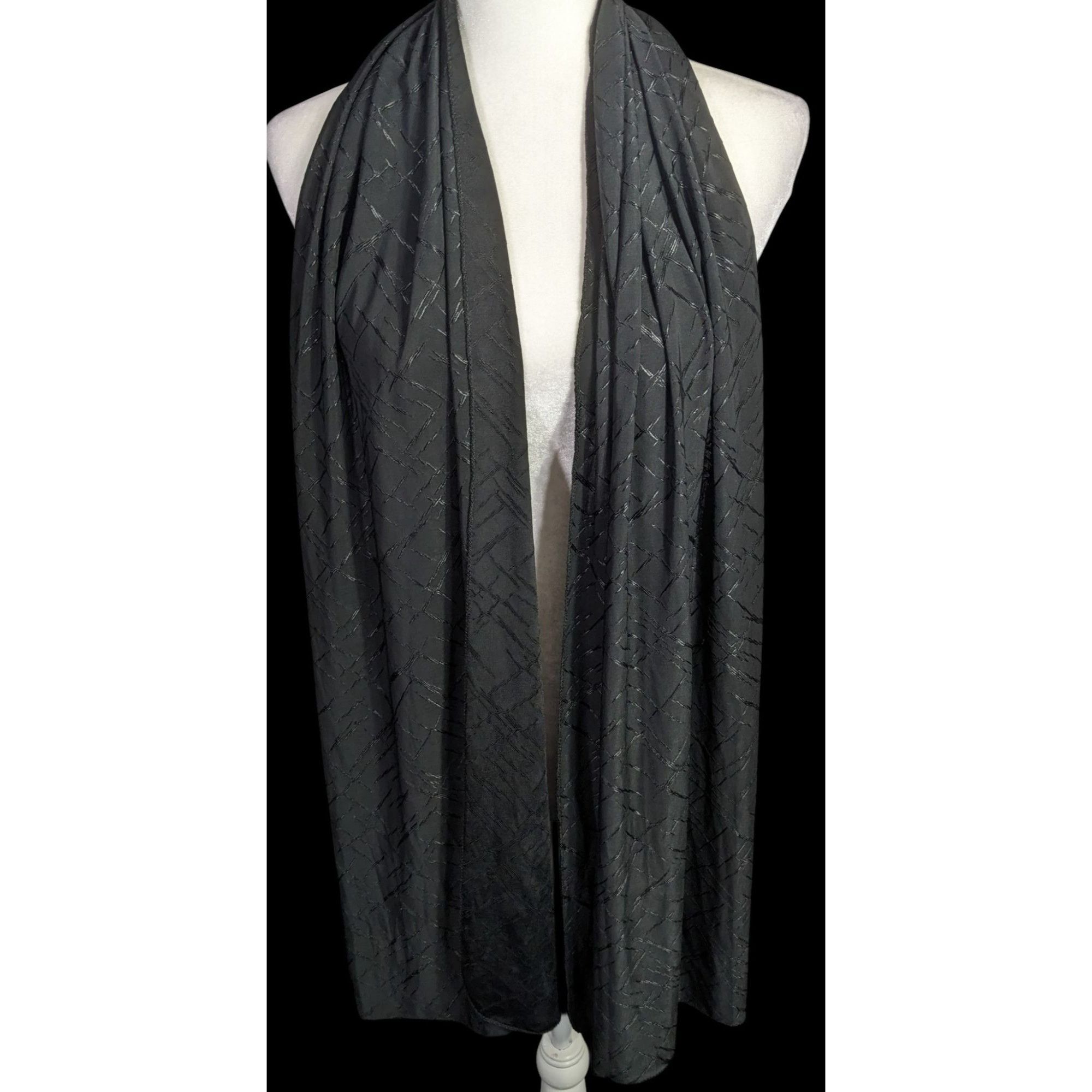 Other K.H.M. Black Textured Scarf/Headscarf Size ONE SIZE - 2 Thumbnail