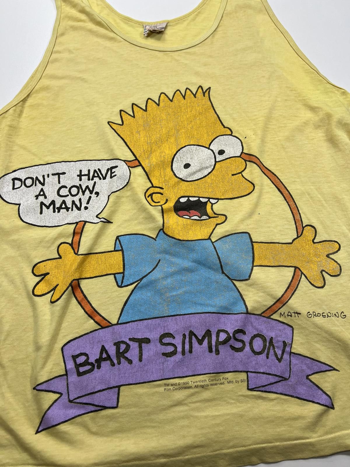 Unknown London Vintage 1990 Yellow Bart Simpson Tank Top don’t have a cow Size US L / EU 52-54 / 3 - 2 Thumbnail