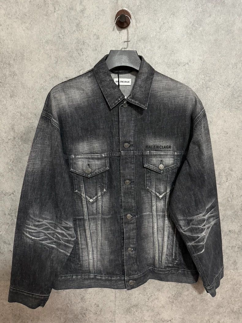 Balenciaga Balenciaga size 36 Soot Black Tie-Dye Denim Jacket Size US XL / EU 56 / 4 - 1 Thumbnail