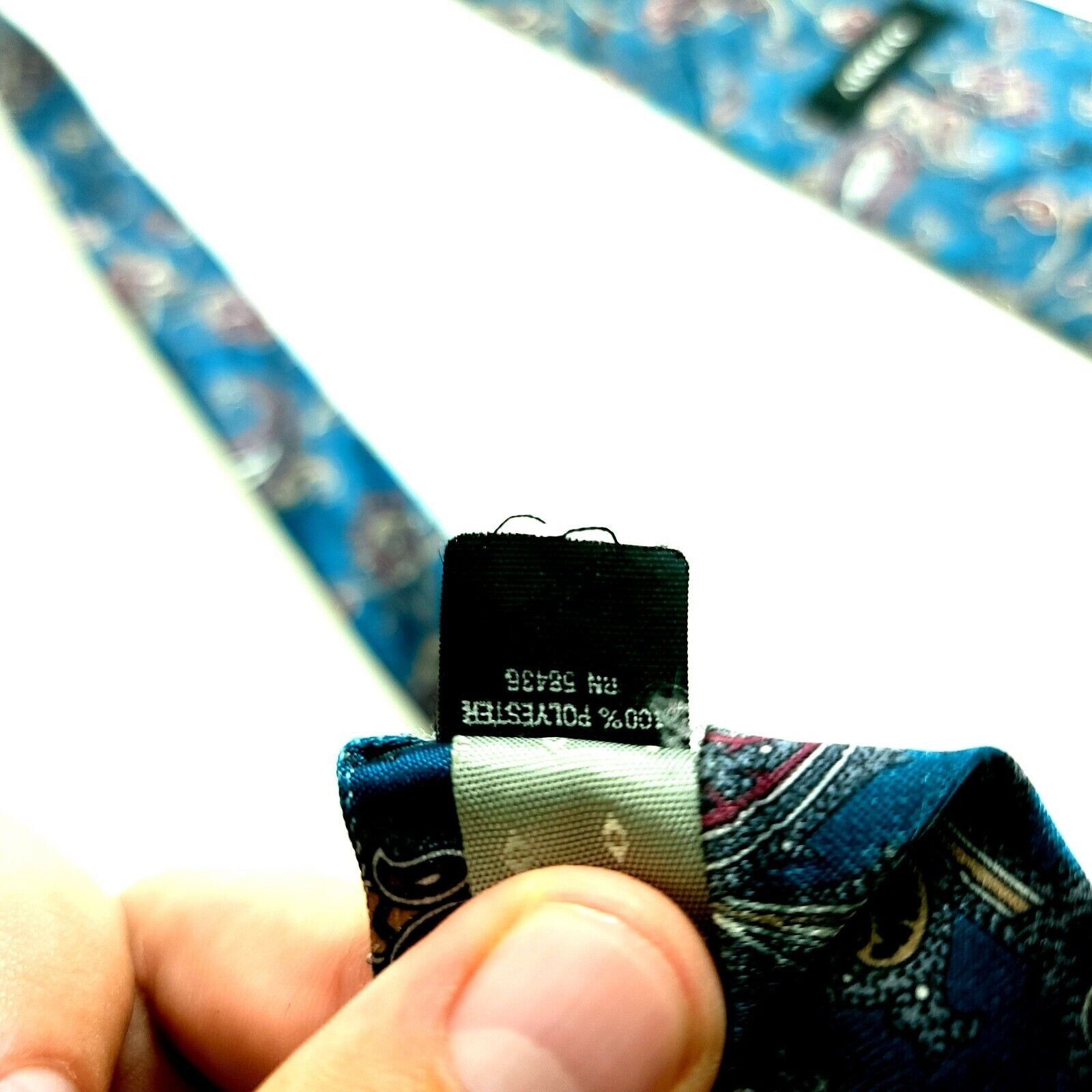 Vintage Adolfo Metallic Print Baroque Paisley Short Wide Silk Tie Size ONE SIZE - 5 Thumbnail