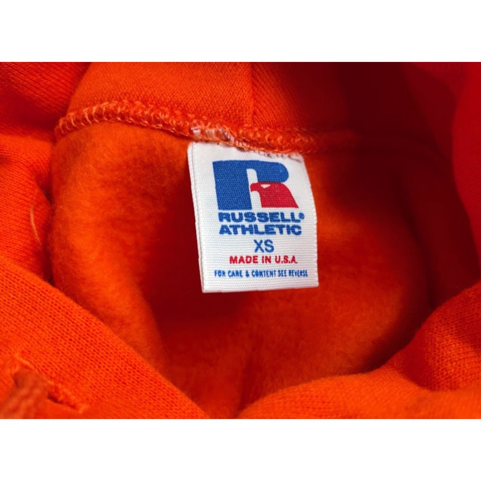 Russell Athletic VINTAGE Russell Athletic Hoodie Mens XS Orange 90s Deadstock NWT NOS Cotton Blend Crew Sweatshirt Size US XS / EU 42 / 0 - 6 Thumbnail