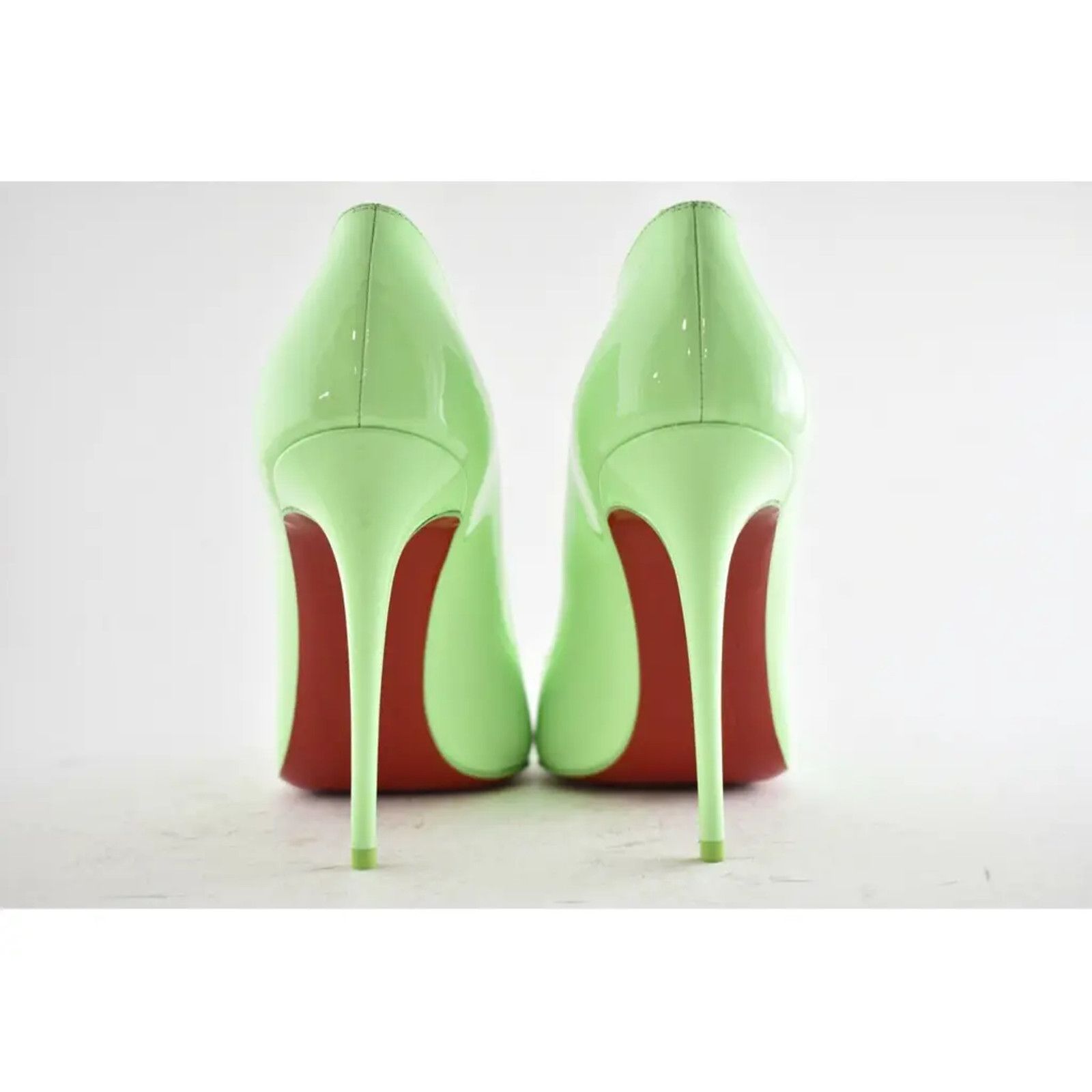 Christian Louboutin Hot Chick 100 Tropique Green Patent Leather Heel Pump 39 Size US 9 / IT 39 - 11 Thumbnail