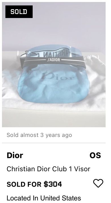 Dior Christian Dior Club 1 Visor Size ONE SIZE - 11 Thumbnail