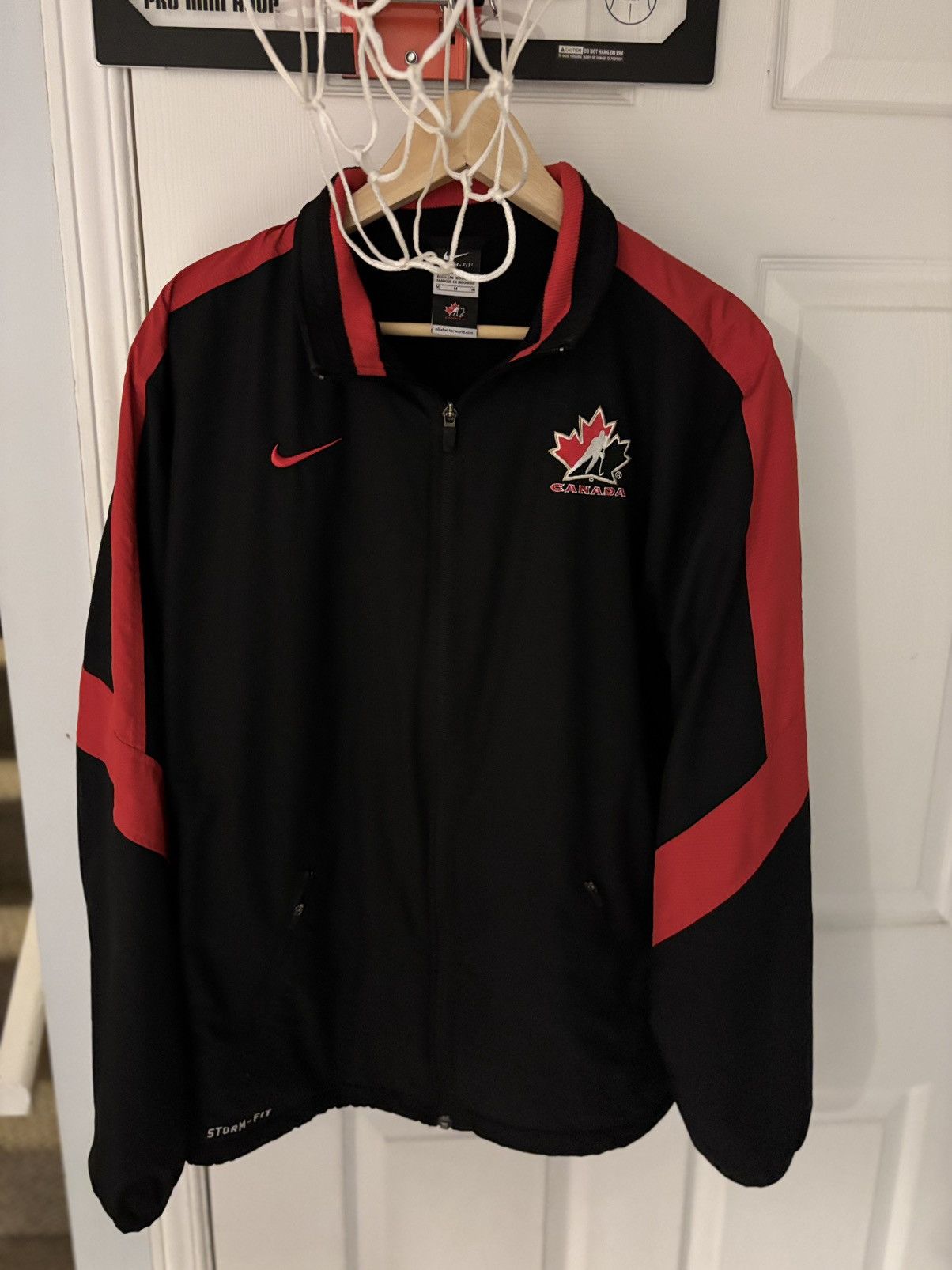 Nike × Vintage Mens Nike Team Canada Hockey Jacket Storm Fit Full Zip Black Size US M / EU 48-50 / 2 - 1 Thumbnail